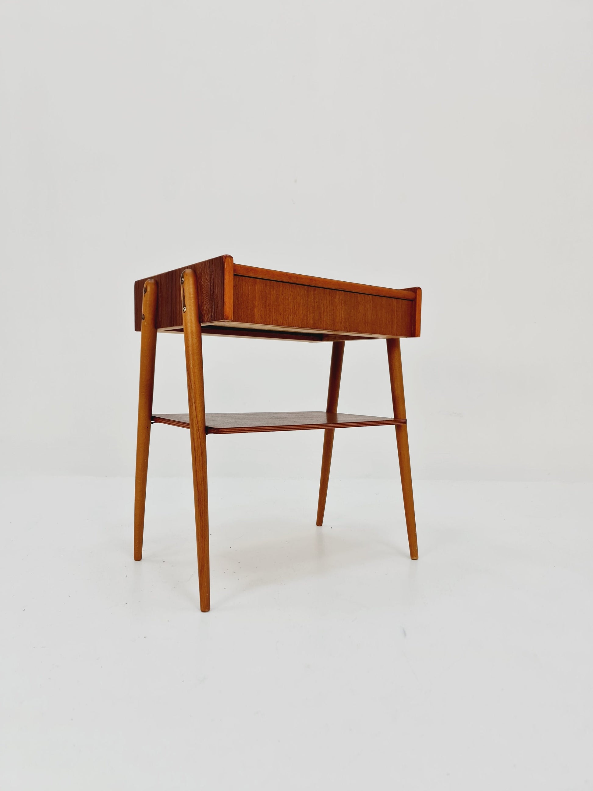 Midcentury Carlstrom & Co teak - rosewood vintage side table/ bedside table/ night stand, 1960s