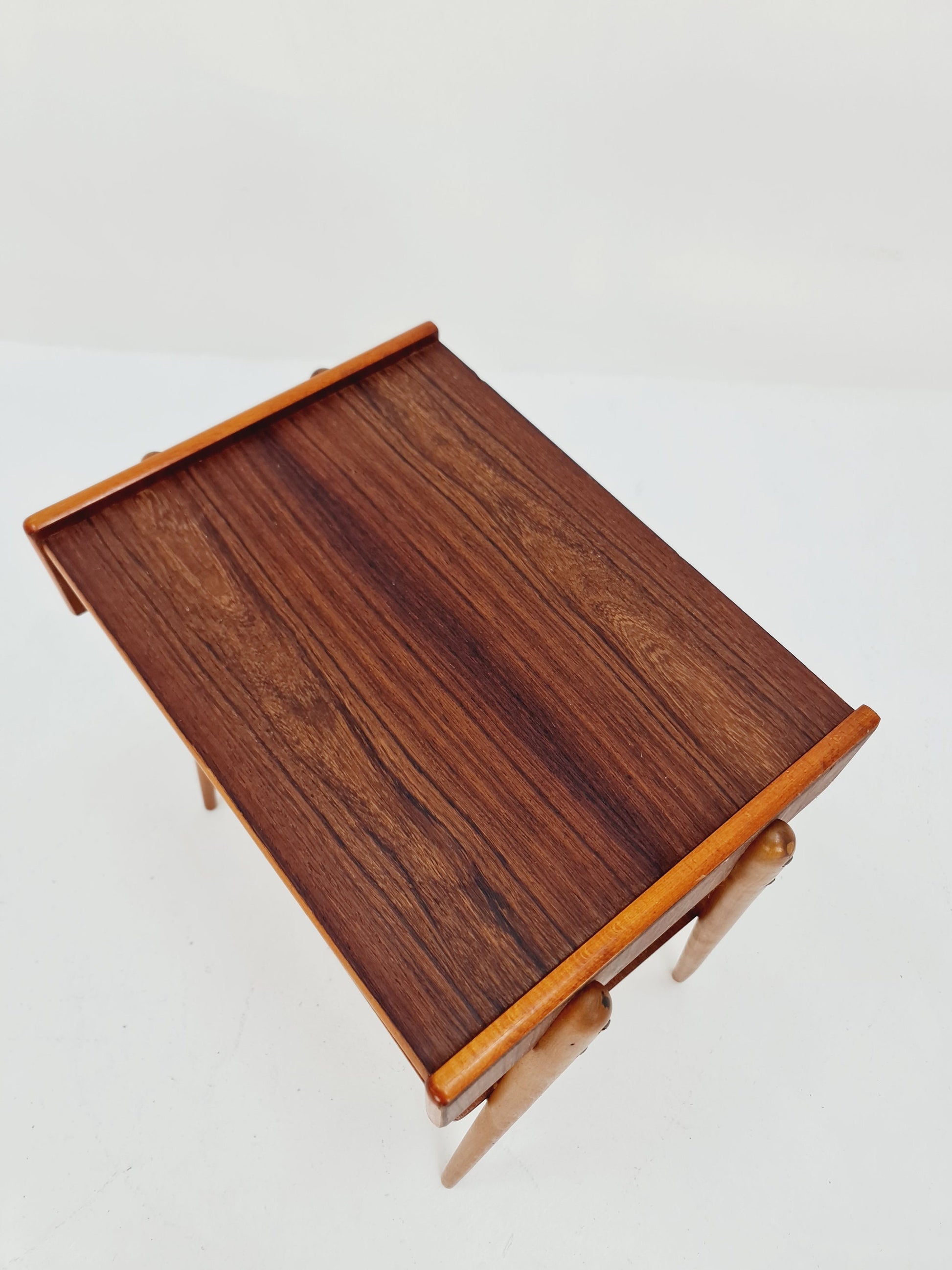 Midcentury Carlstrom & Co teak - rosewood vintage side table/ bedside table/ night stand, 1960s