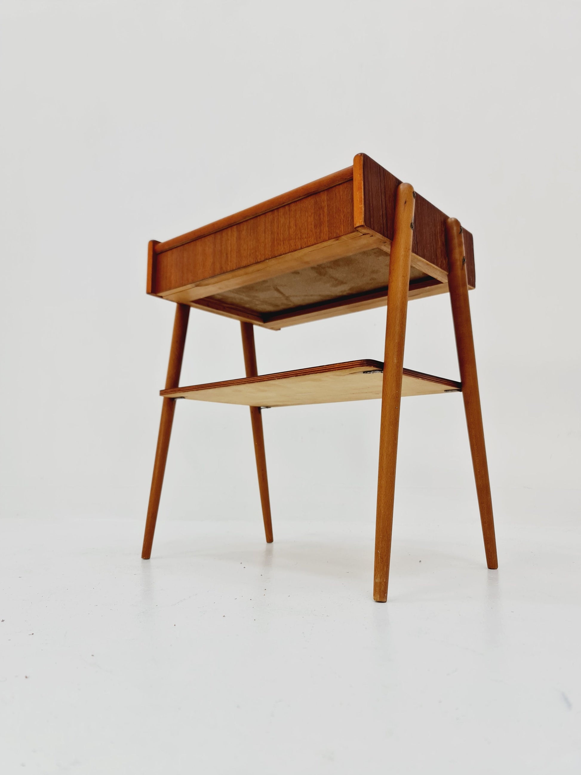 Midcentury Carlstrom & Co teak - rosewood vintage side table/ bedside table/ night stand, 1960s
