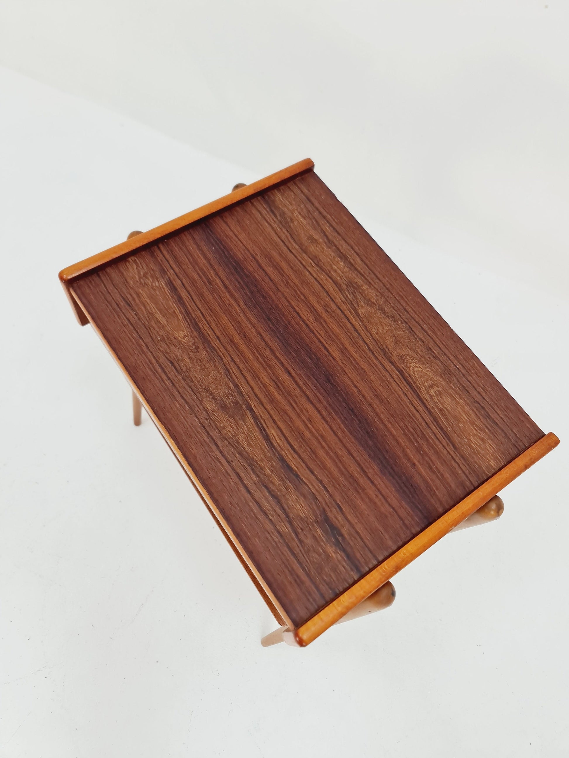 Midcentury Carlstrom & Co teak - rosewood vintage side table/ bedside table/ night stand, 1960s