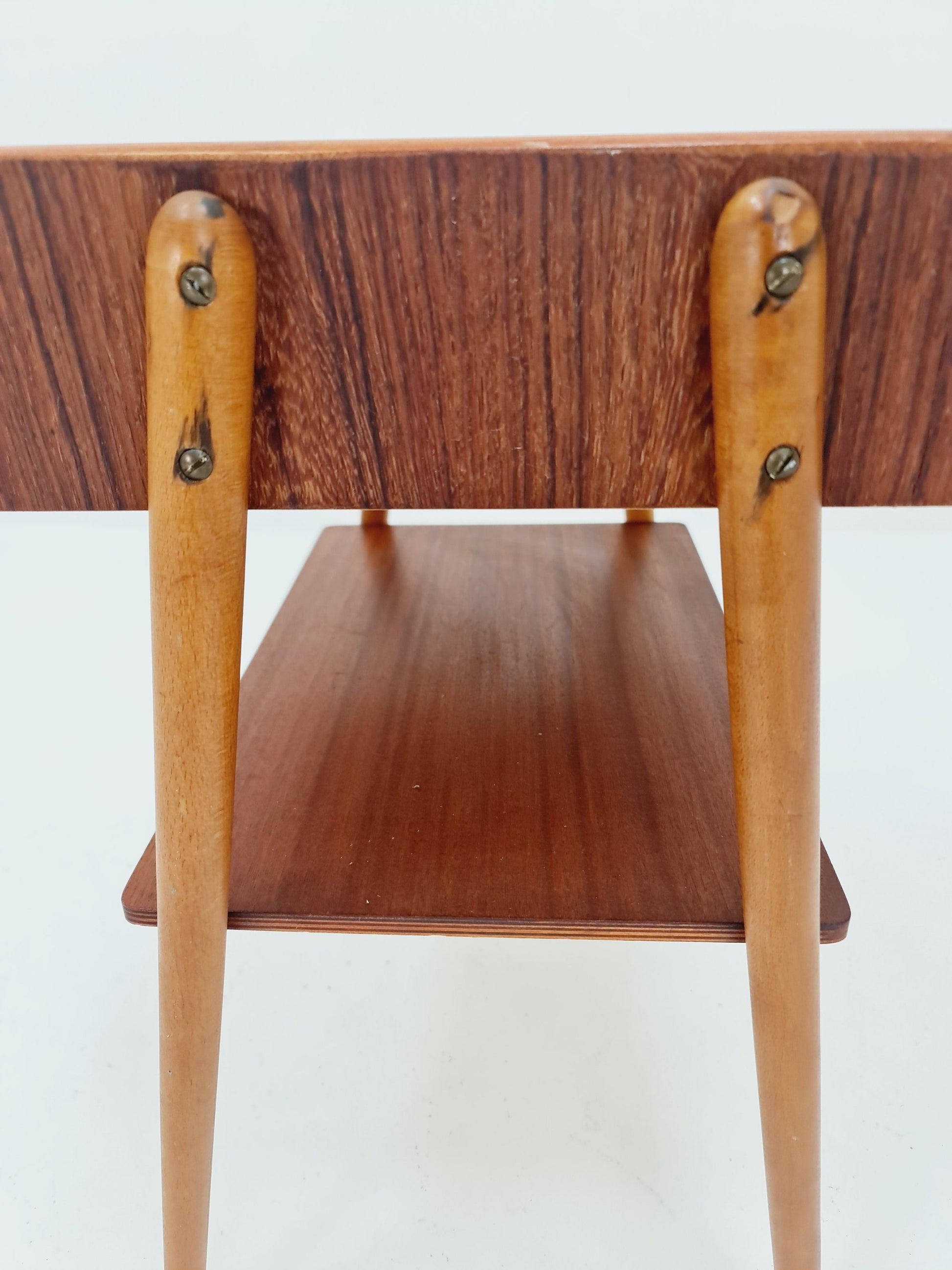 Midcentury Carlstrom & Co teak - rosewood vintage side table/ bedside table/ night stand, 1960s