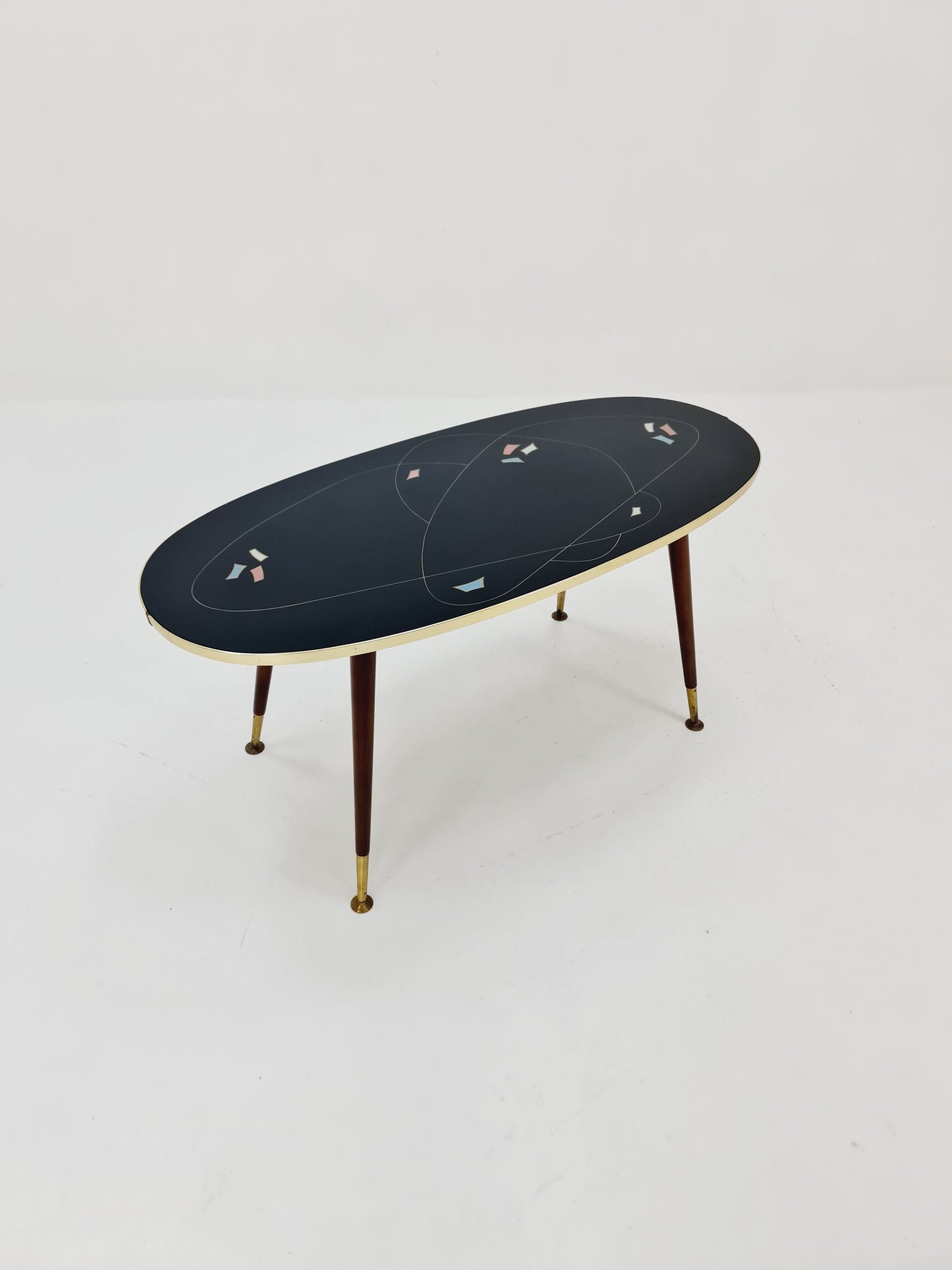 German Mid-Century Glass & Brass Coffee Table By Else, 1950s