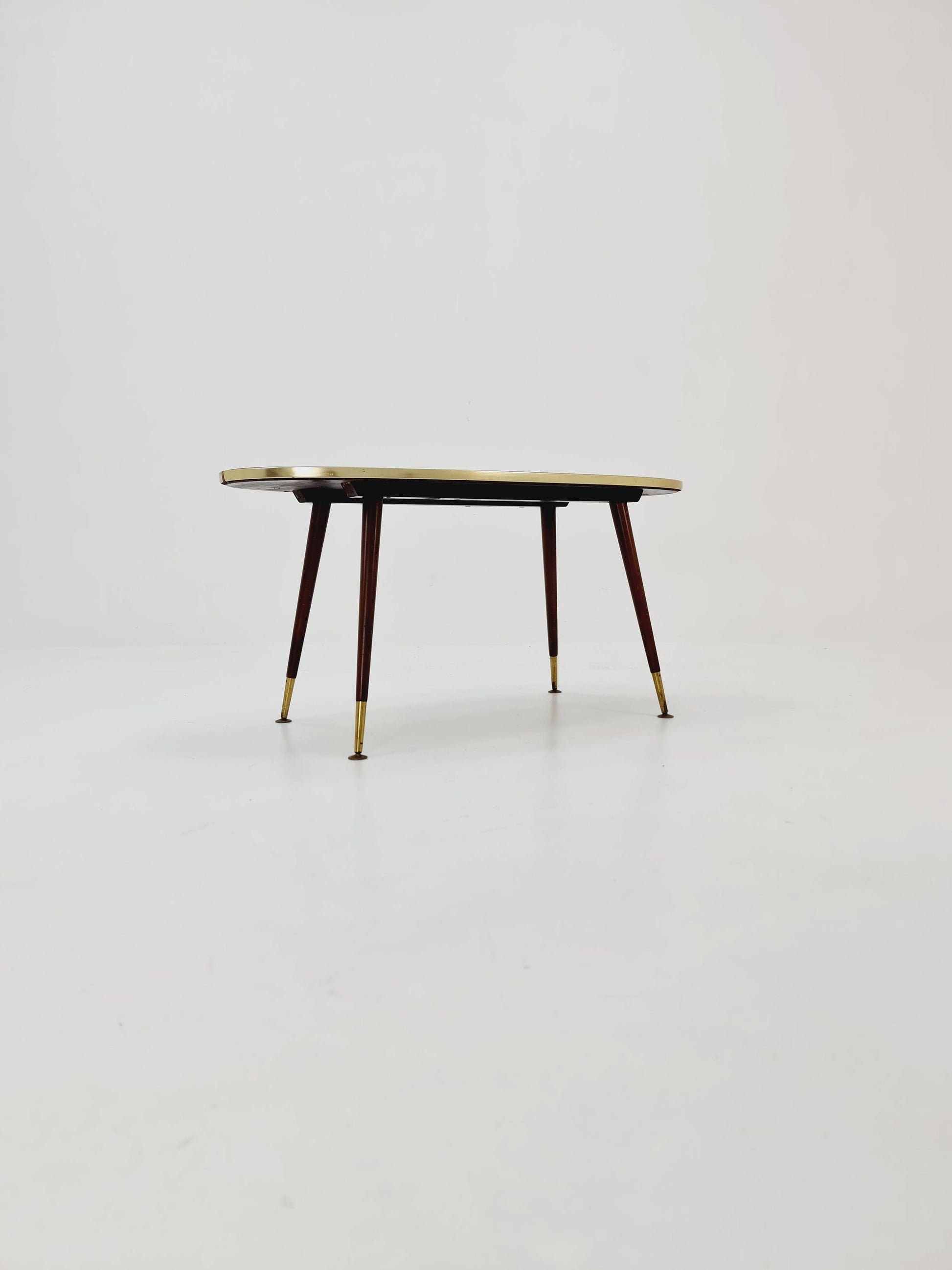 German Mid-Century Glass & Brass Coffee Table By Else, 1950s
