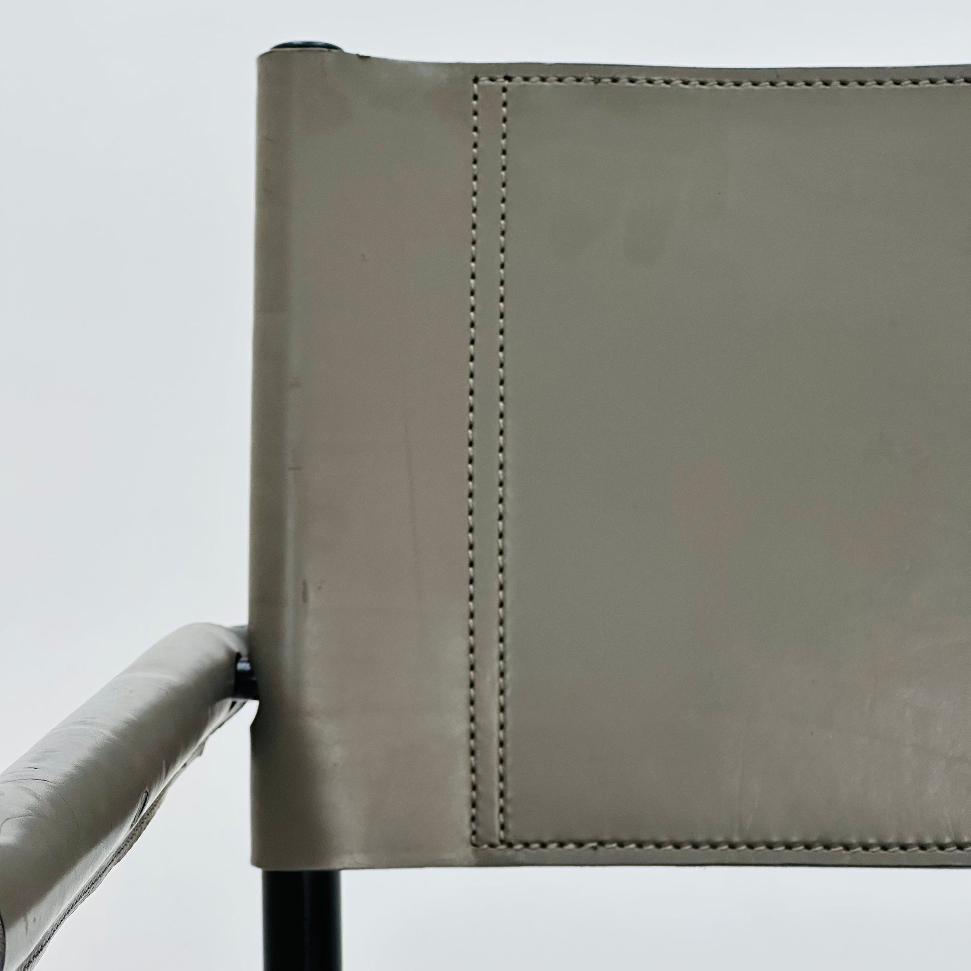 Mid century B34 grey leather cantilevered chair by Mart Stam for Jox Interni italy 1980s