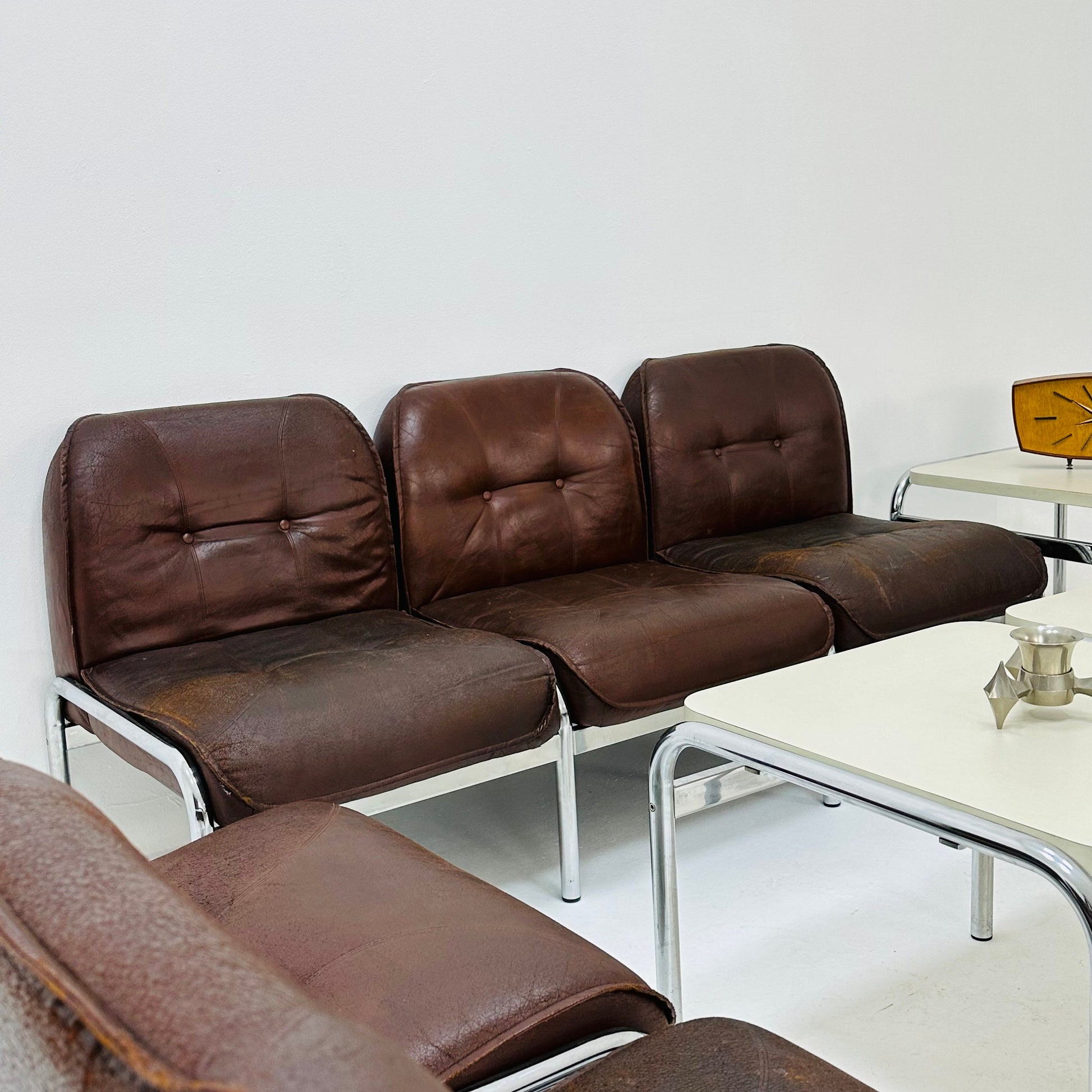 Mid century original vintage Girsberger Eurochair design seating group , Switzerland 1980s