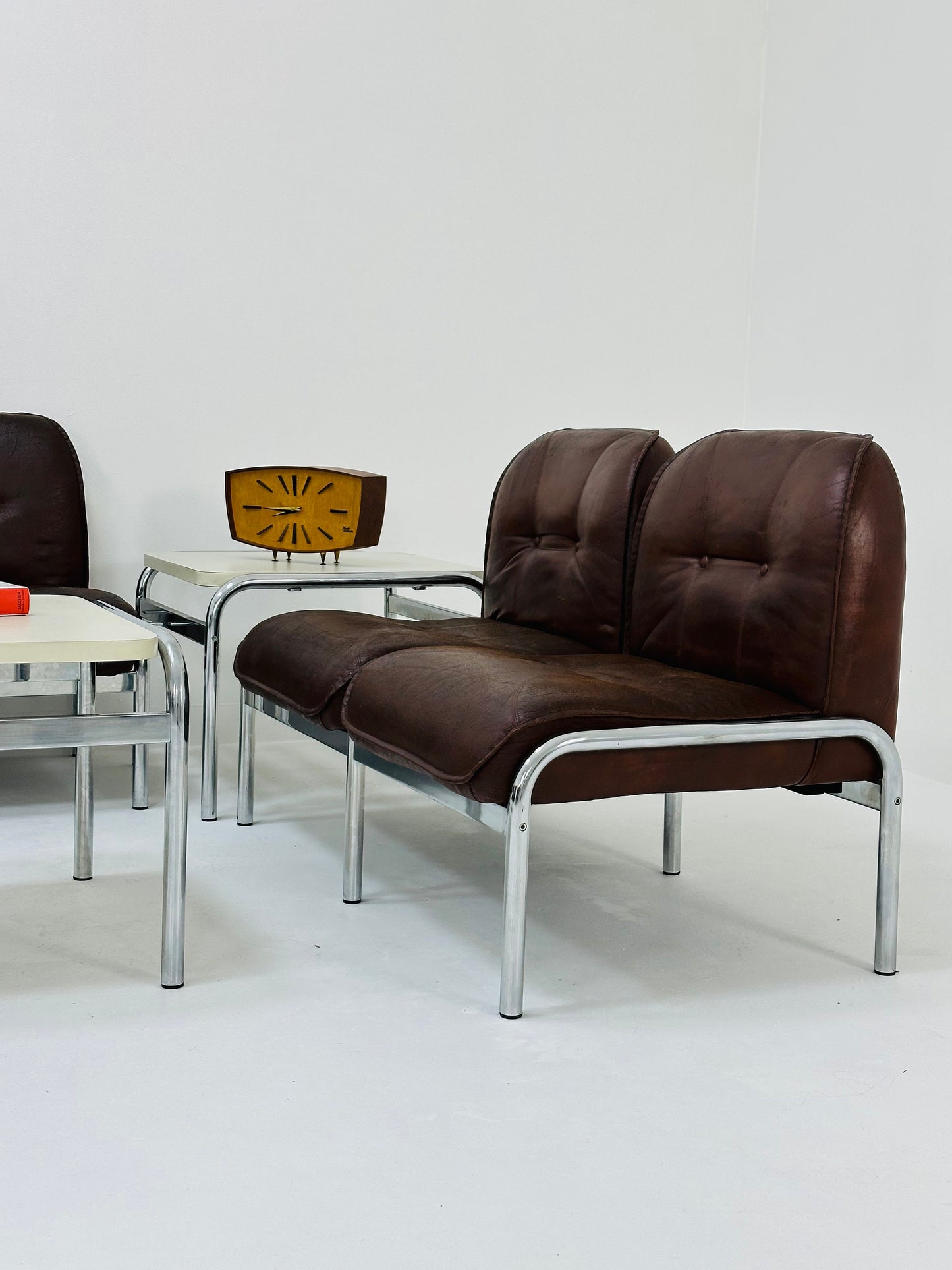 Mid century original vintage Girsberger Eurochair design seating group , Switzerland 1980s