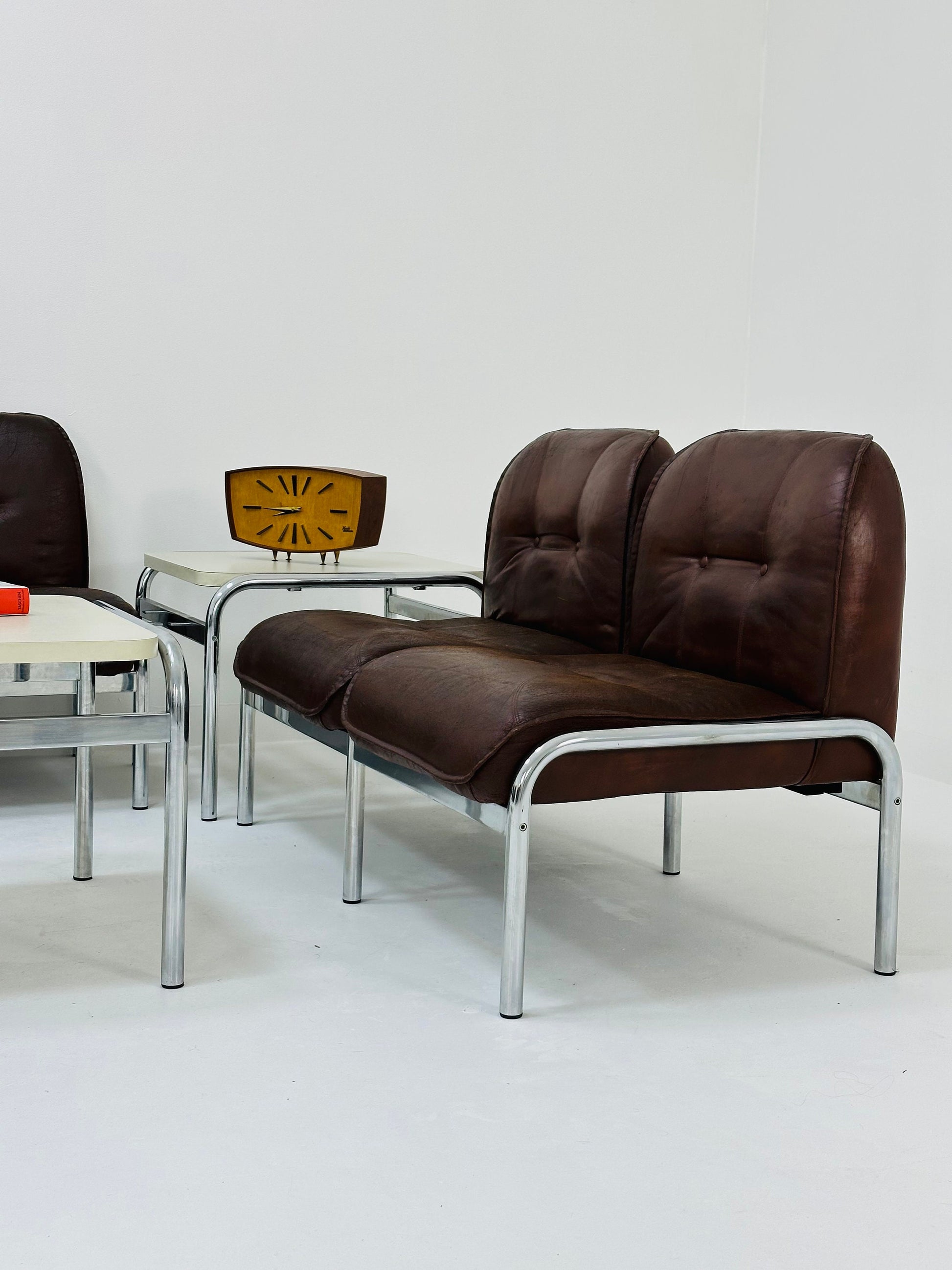 Mid century original vintage Girsberger Eurochair design seating group , Switzerland 1980s