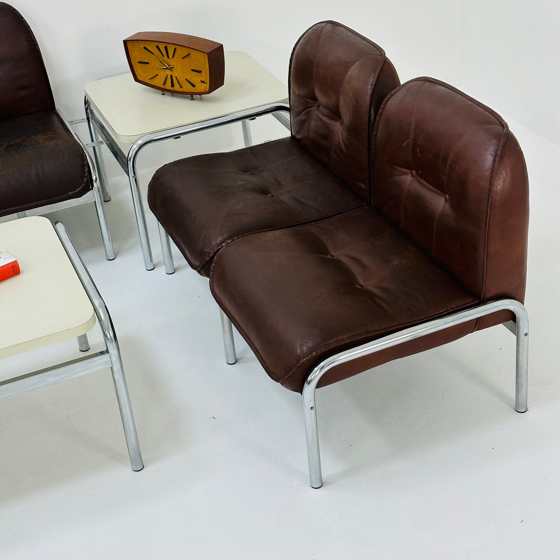 Mid century original vintage Girsberger Eurochair design seating group , Switzerland 1980s