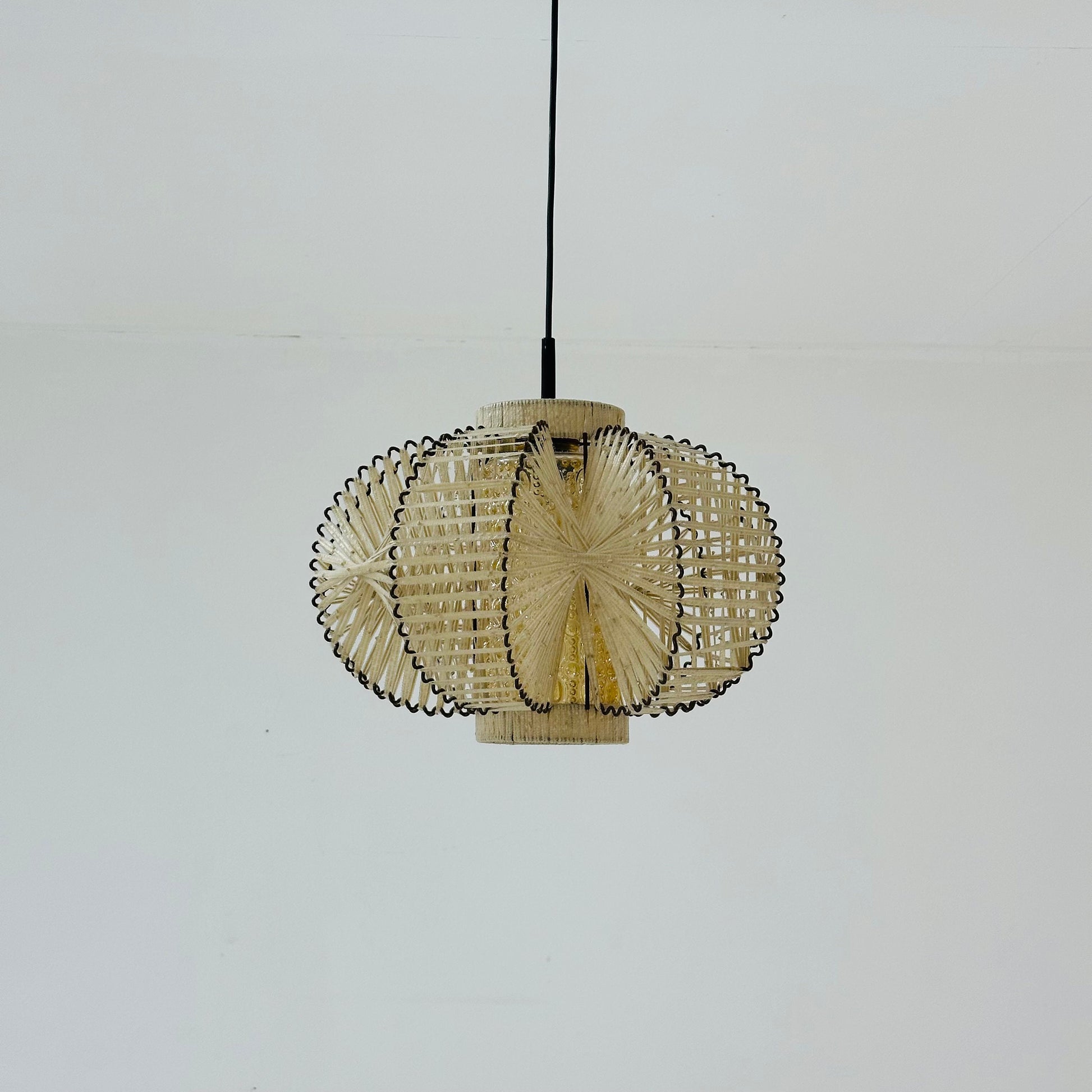 Mid century metal & string pendant lamp , 1960s