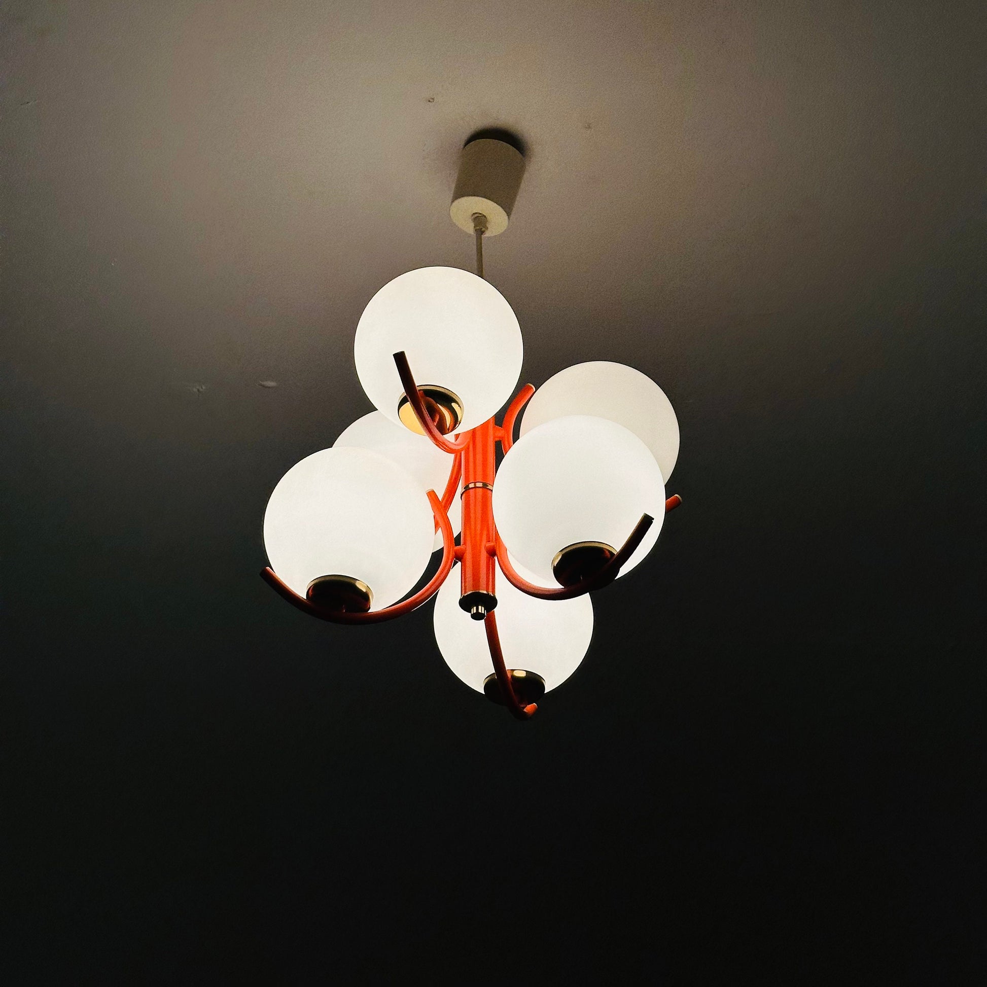 Mid century atomic Sputnik chandelier for Kaiser Germany 1970s