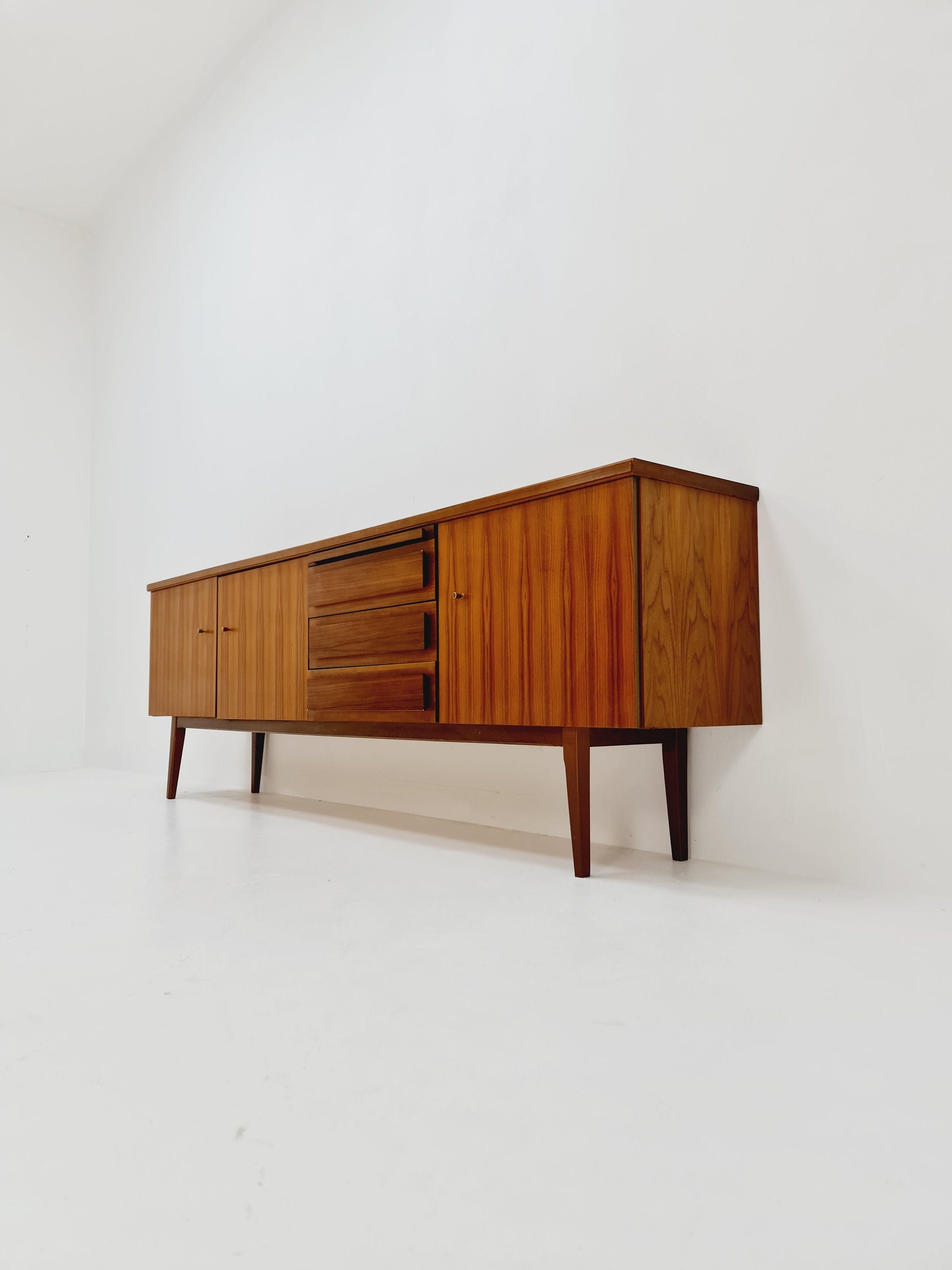 Big Mid Century Modern German walnut Sideboard, 1960s