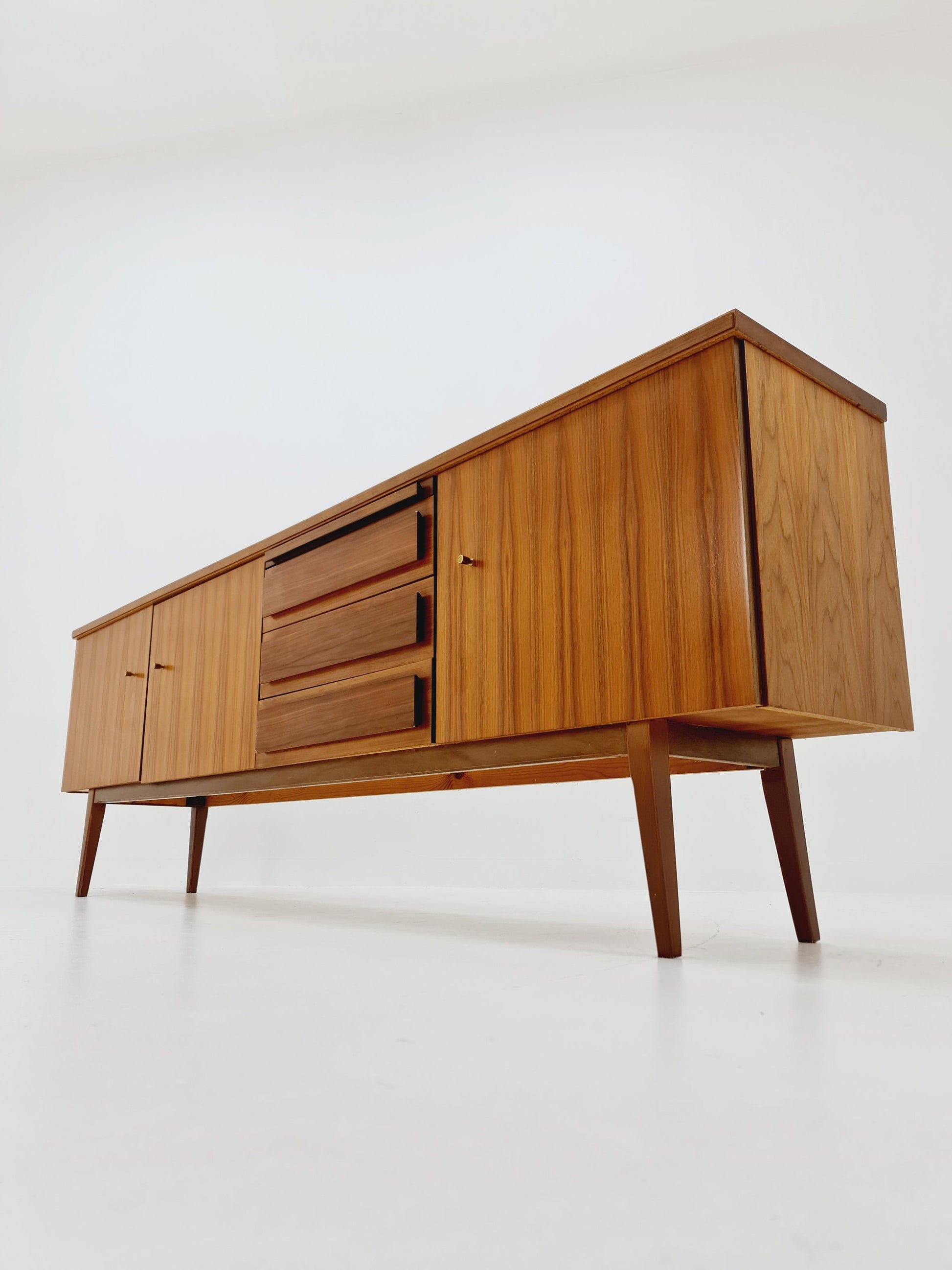 Big Mid Century Modern German walnut Sideboard, 1960s