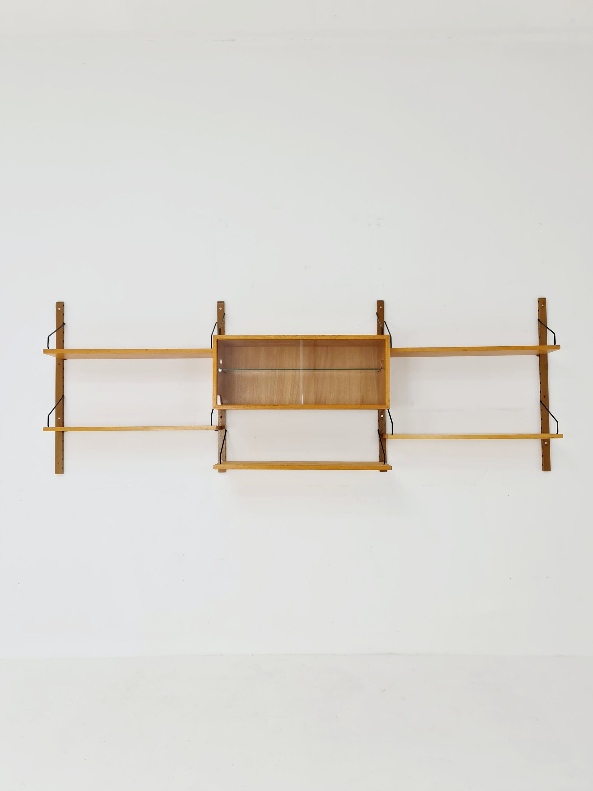 Mid century Danish Oak Wall Unit with Showcase by Poul Cadovius for Royal Denmark, 1960s