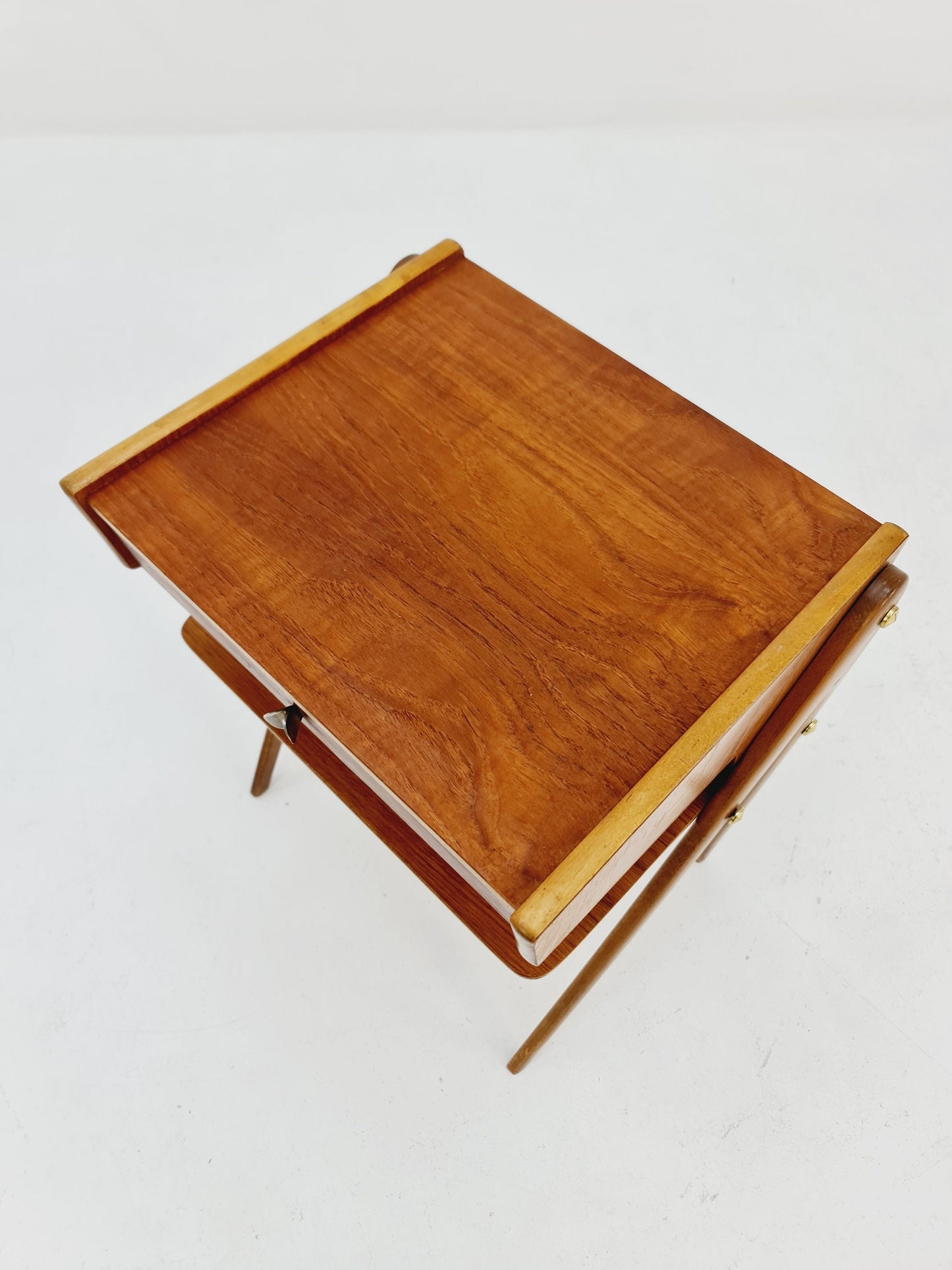 Mid century Scandinavian teak and rosewood side table / bedside table, 1960s