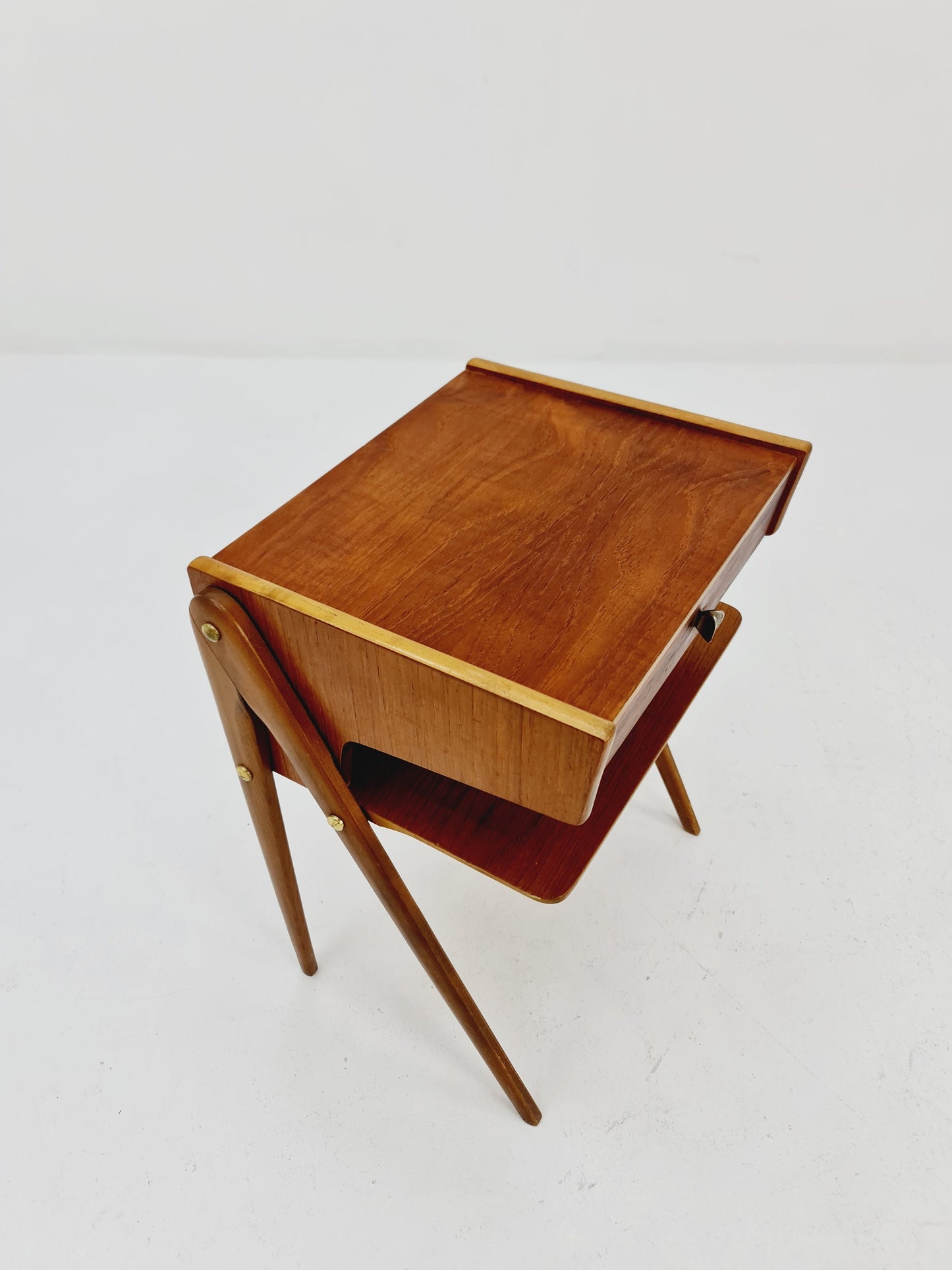 Mid century Scandinavian teak and rosewood side table / bedside table, 1960s