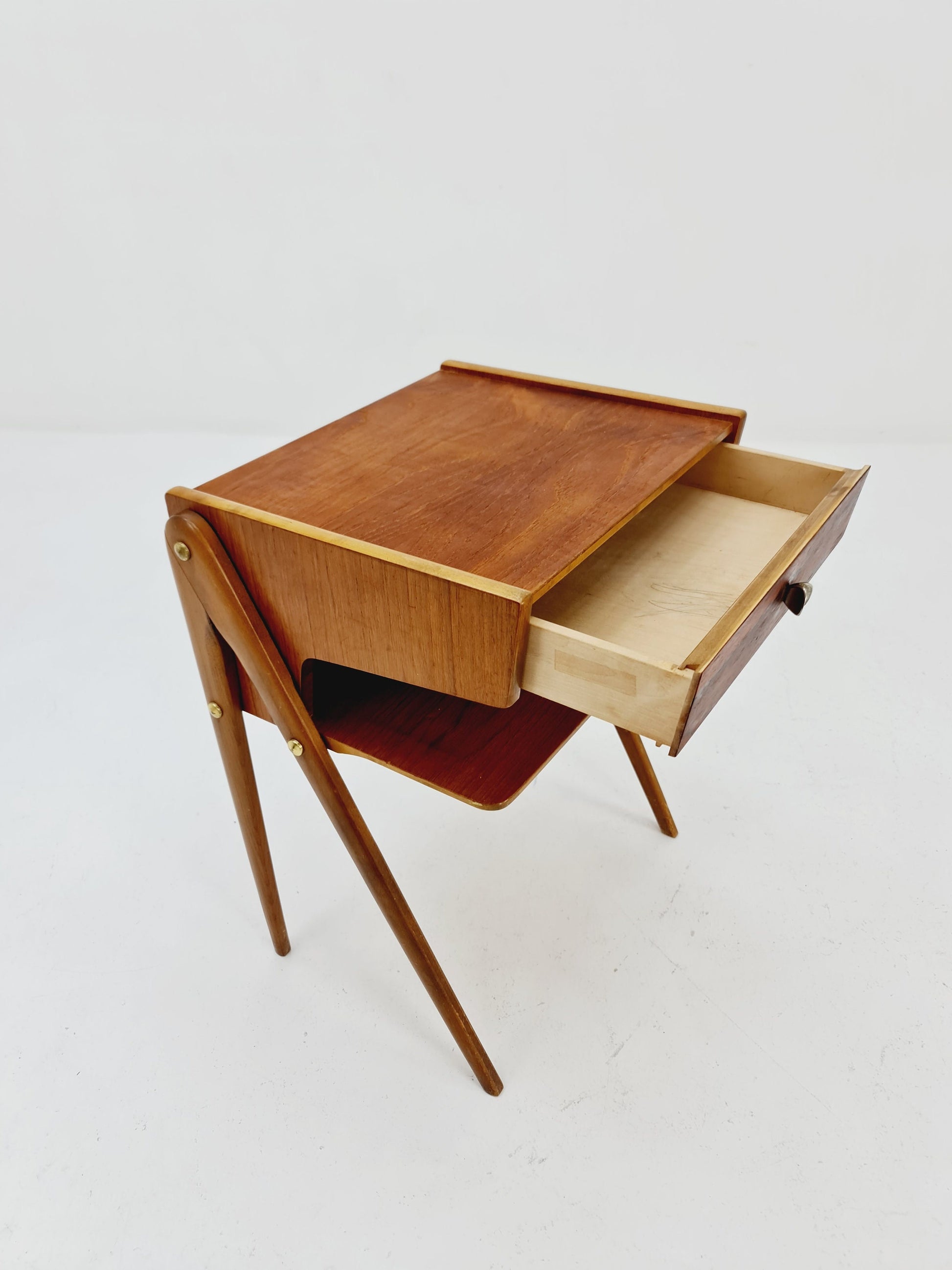 Mid century Scandinavian teak and rosewood side table / bedside table, 1960s