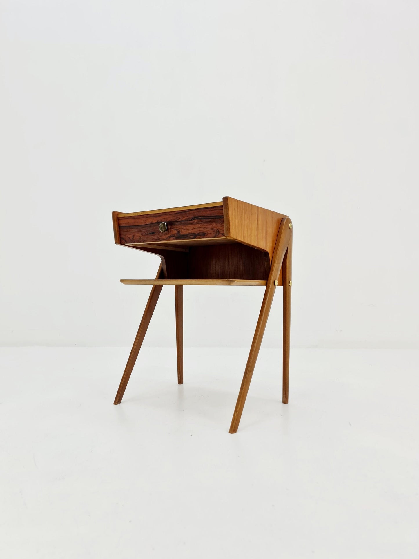 Mid century Scandinavian teak and rosewood side table / bedside table, 1960s