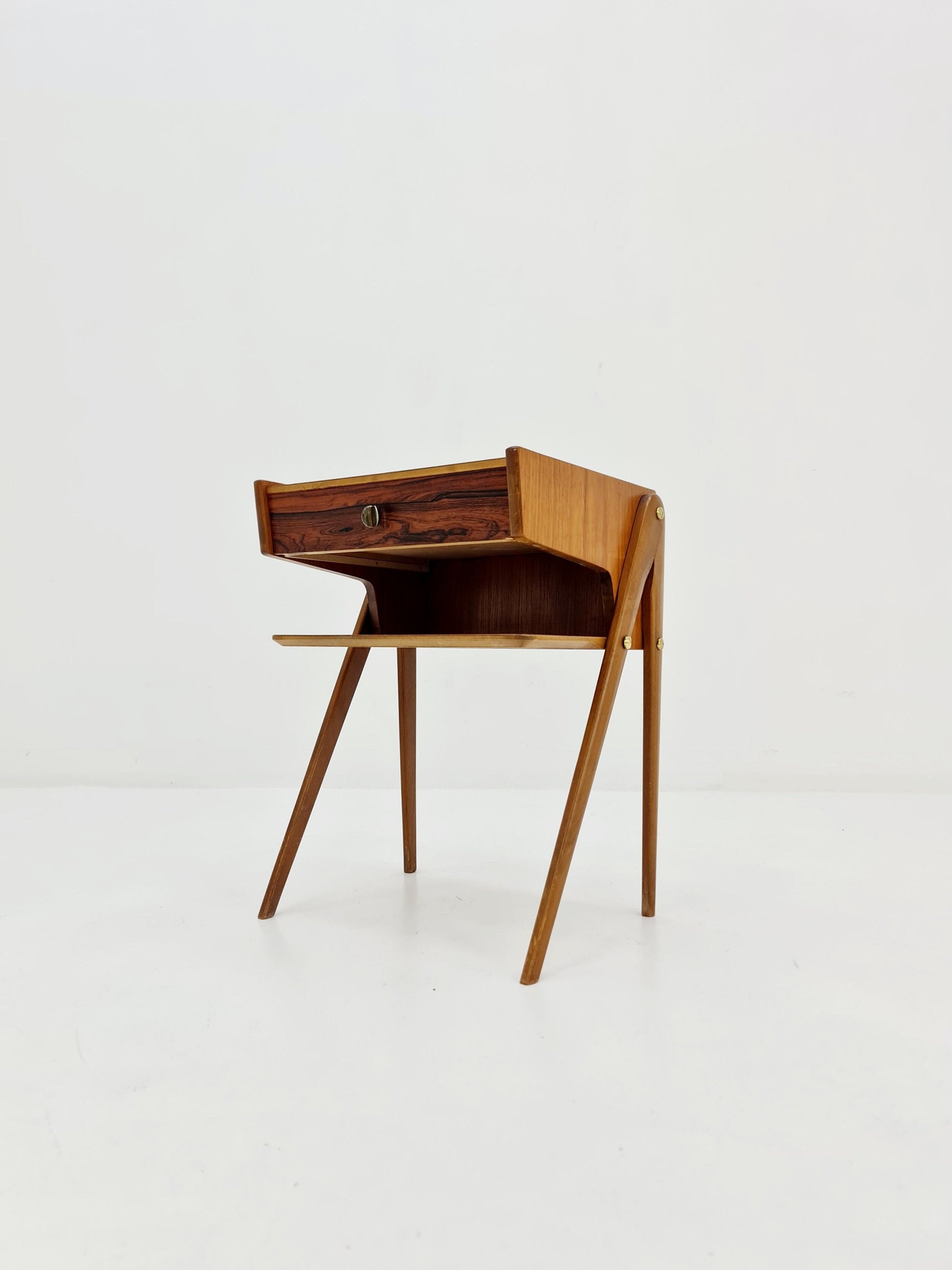 Mid century Scandinavian teak and rosewood side table / bedside table, 1960s