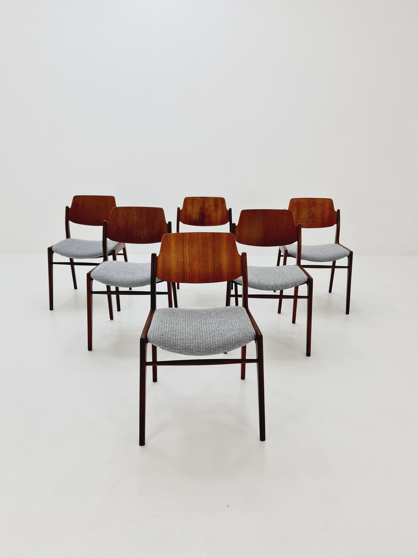 German teak dining chair by Georg Leowald for wilkhan, 1960s,set of 6