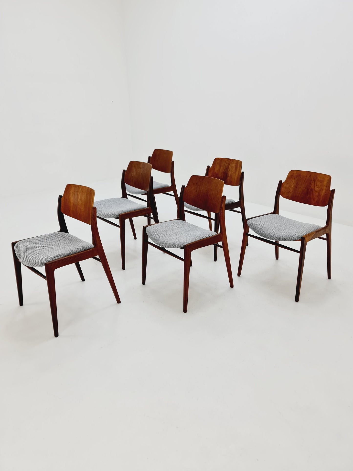 German teak dining chair by Georg Leowald for wilkhan, 1960s,set of 6