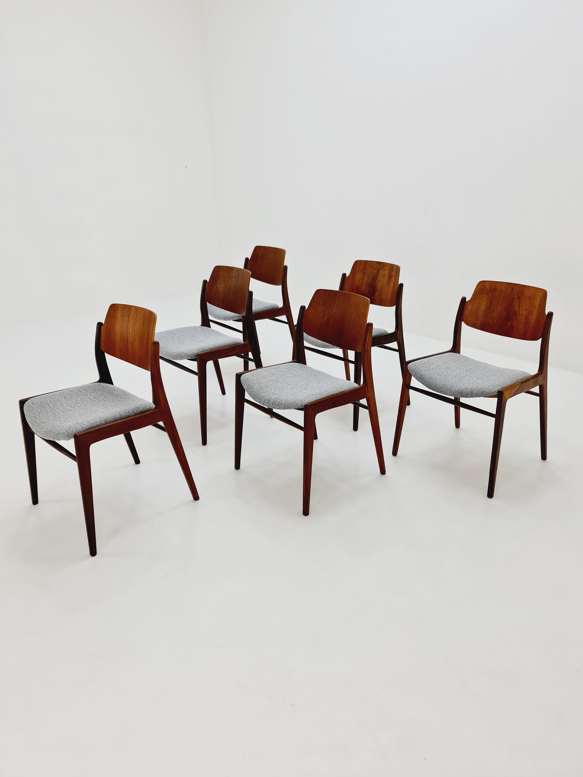 German teak dining chair by Georg Leowald for wilkhan, 1960s,set of 6