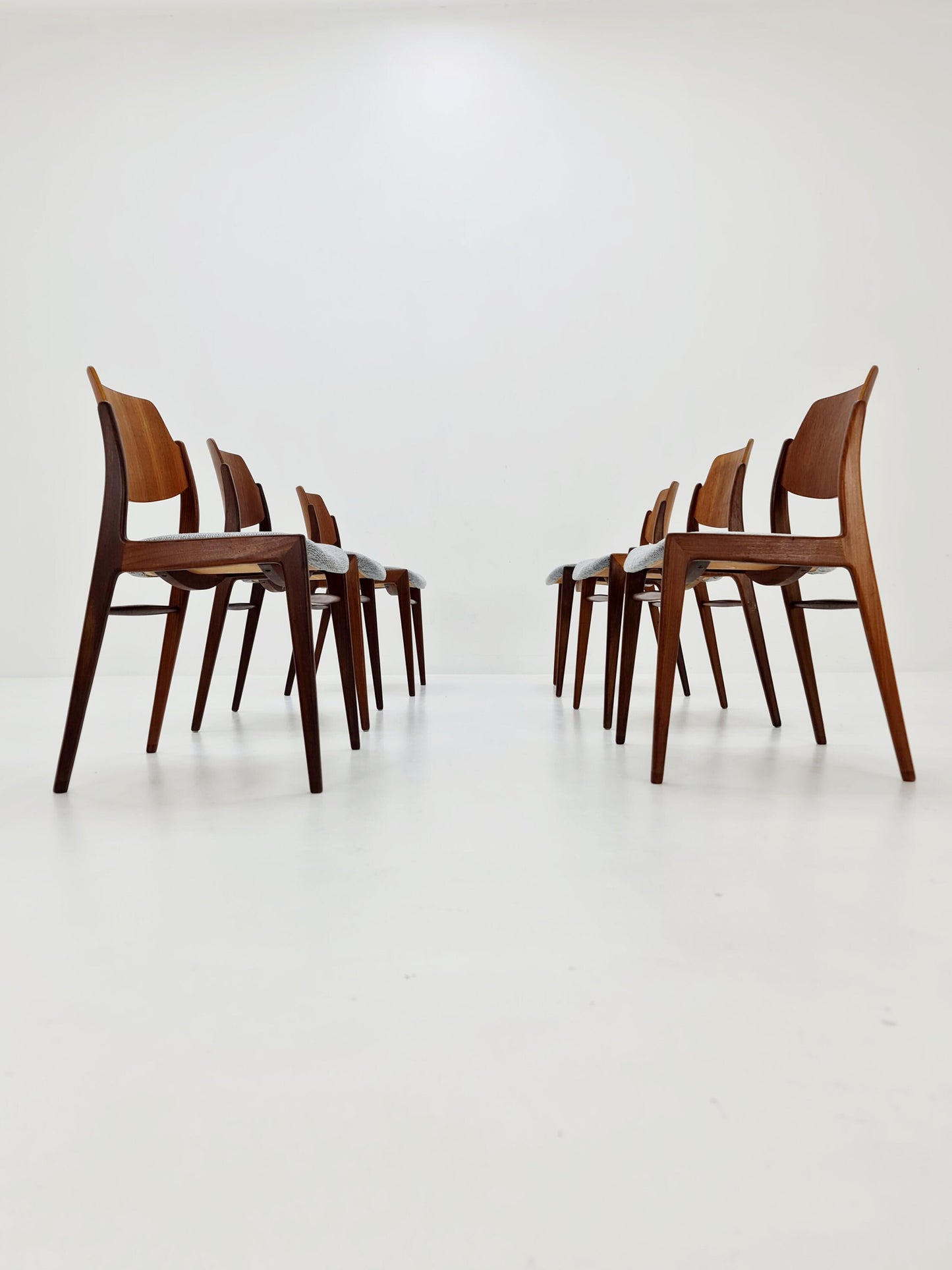 German teak dining chair by Georg Leowald for wilkhan, 1960s,set of 6