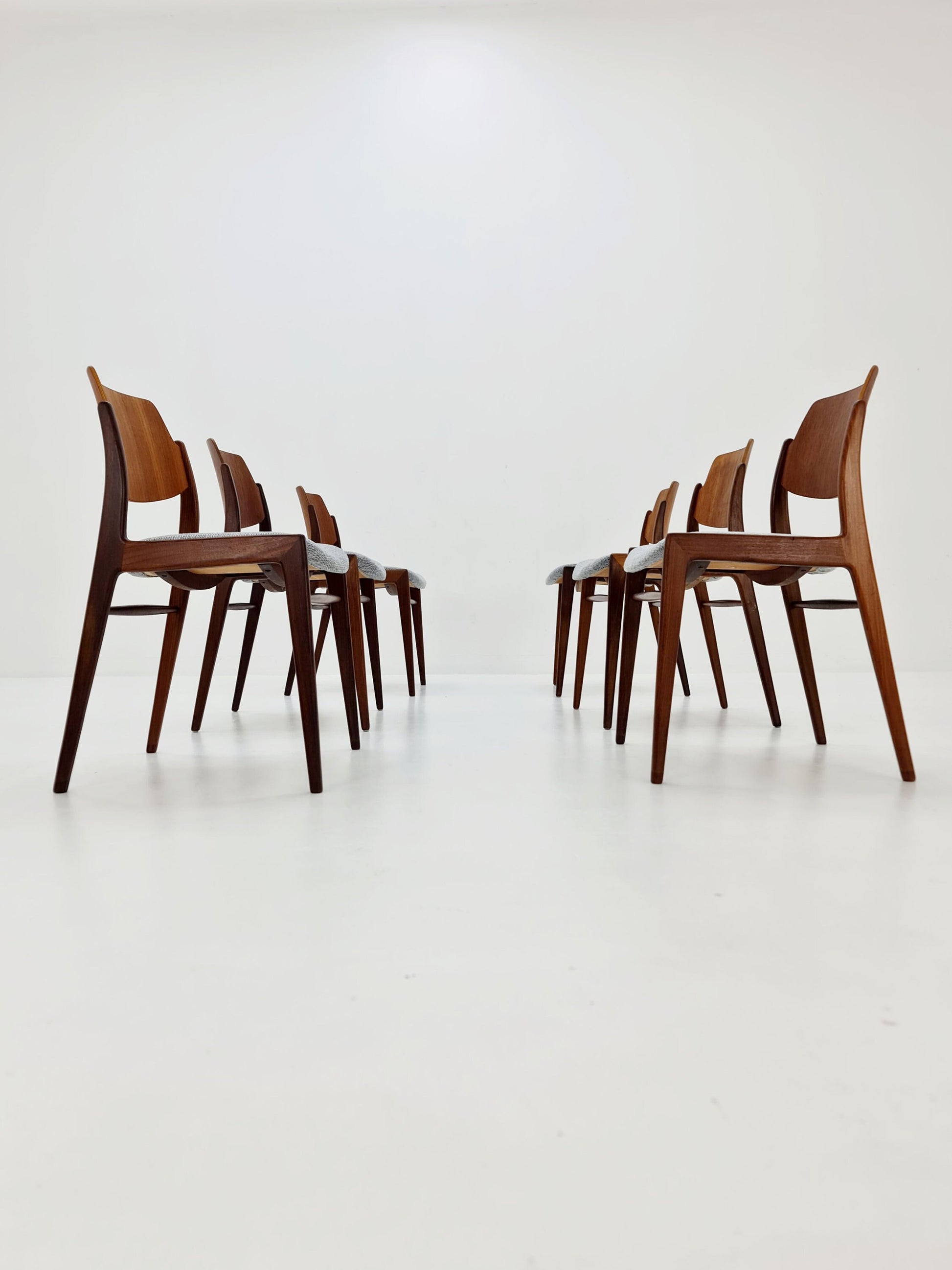 German teak dining chair by Georg Leowald for wilkhan, 1960s,set of 6