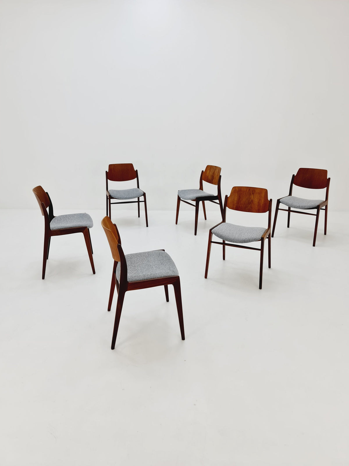 German teak dining chair by Georg Leowald for wilkhan, 1960s,set of 6
