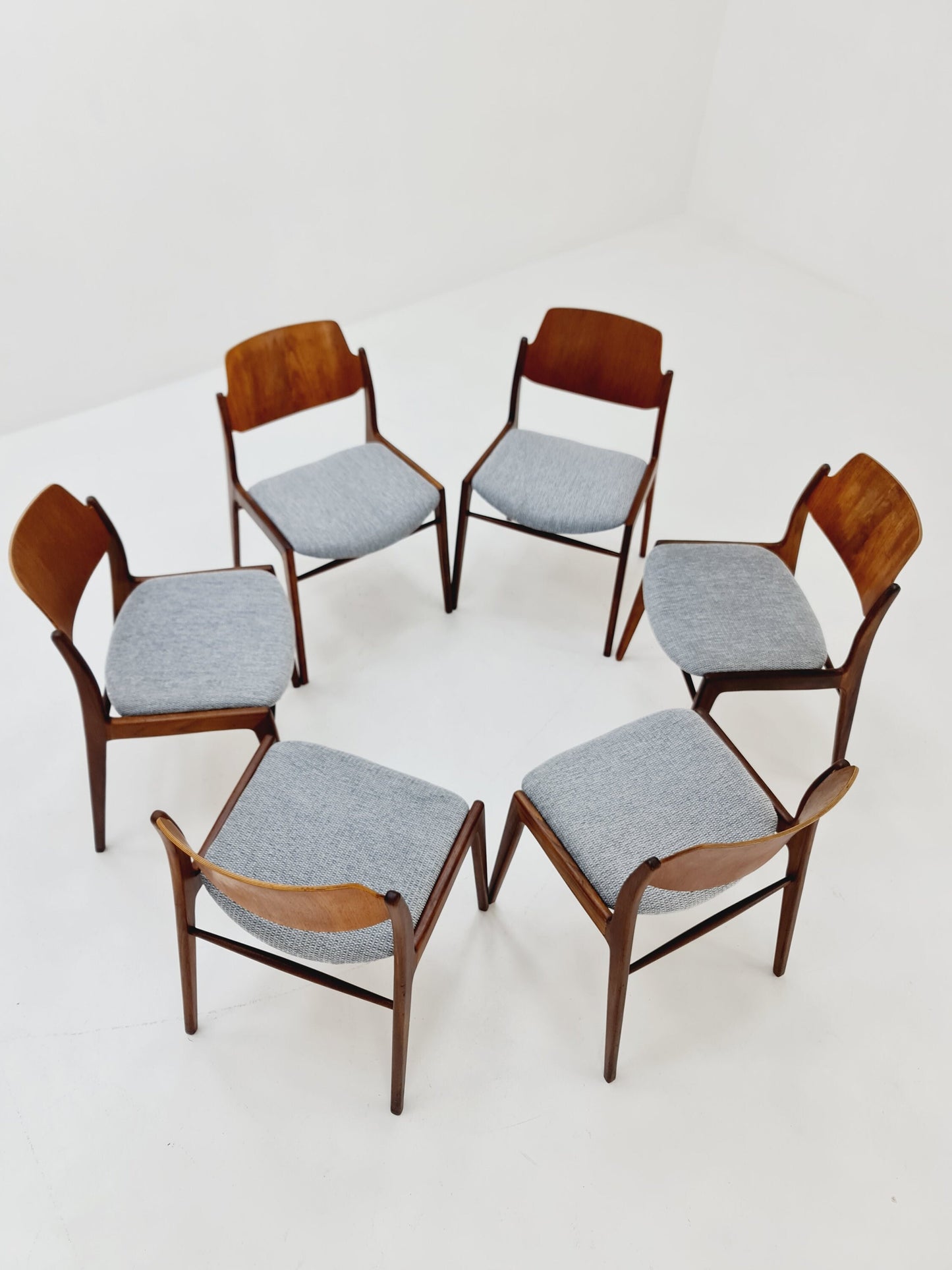 German teak dining chair by Georg Leowald for wilkhan, 1960s,set of 6