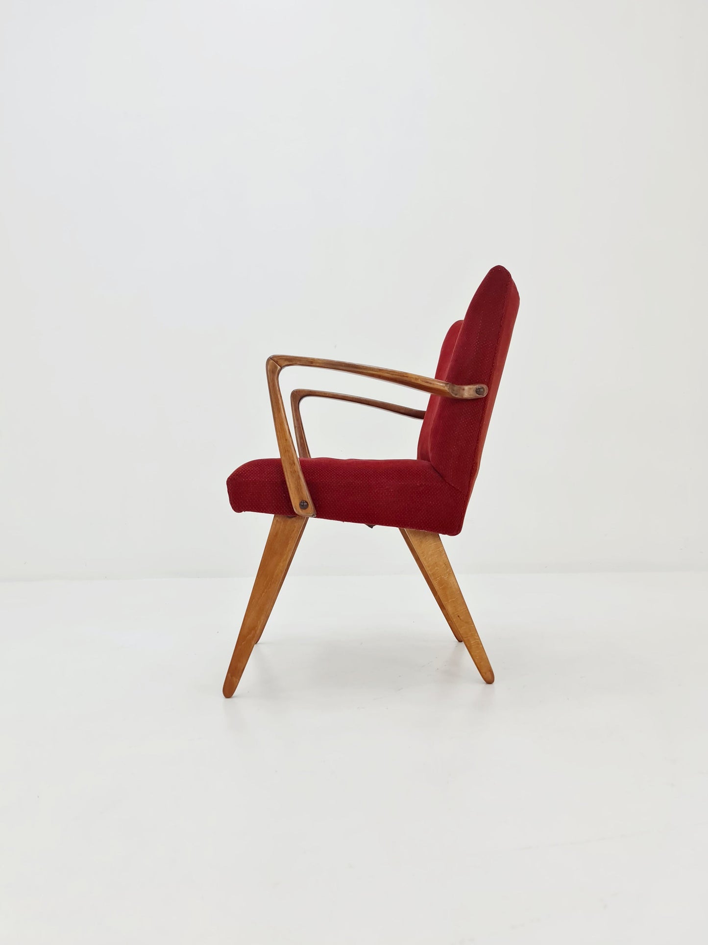 Vintage Midcentury German Original fabric Scissor Armchair by Wilhelm Knoll 1950s