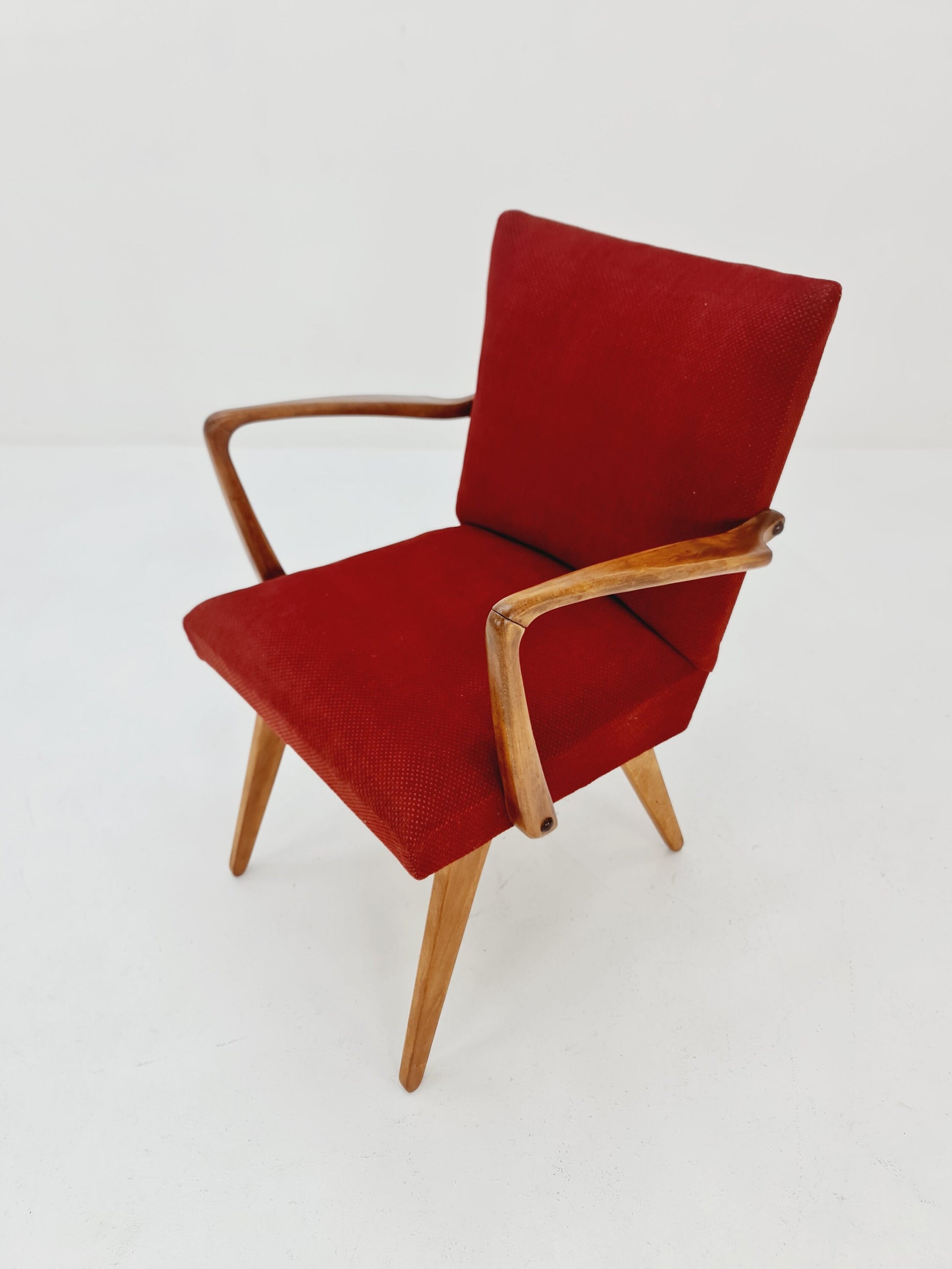 Vintage Midcentury German Original fabric Scissor Armchair by Wilhelm Knoll 1950s