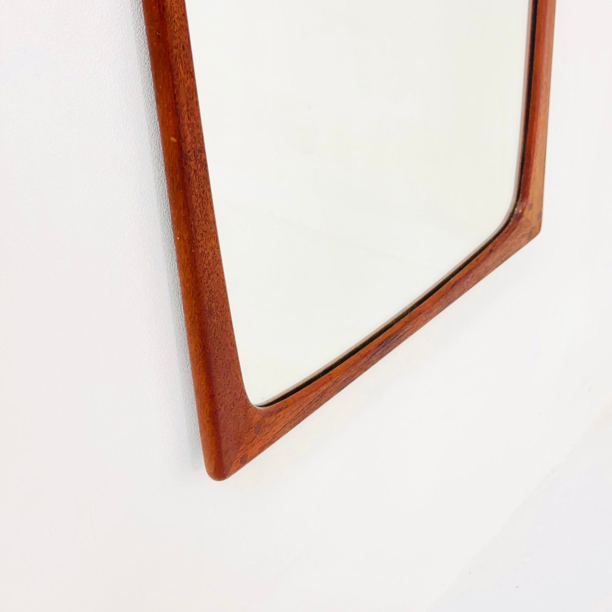 Teak Danish mid-century Modern wall-mounted mirror, 1960s