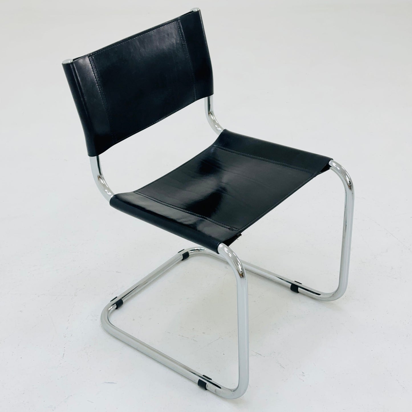 1 of 2 Mid-Century Vintage S33 black Chair by Mart Stam from Fasem Italy 1980s