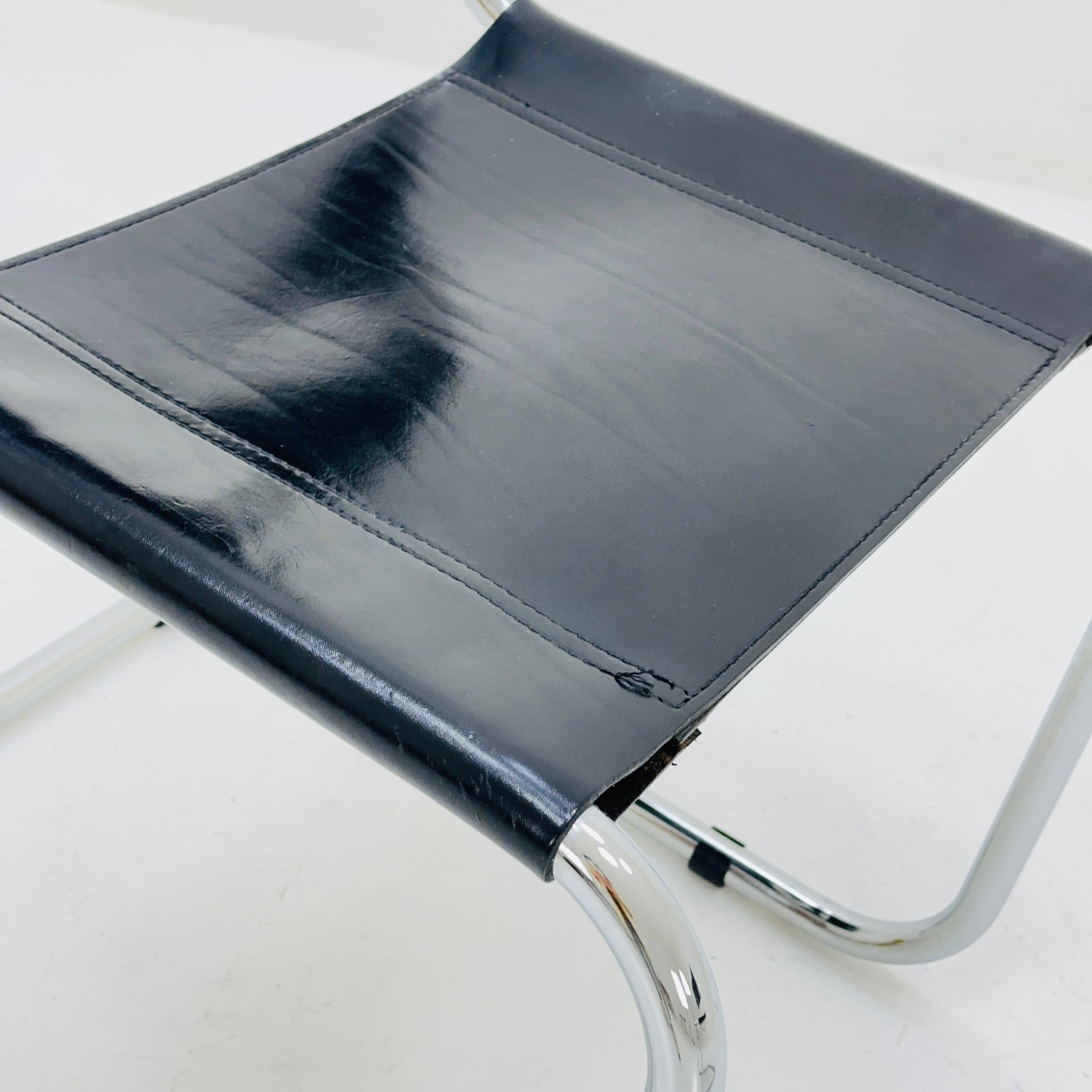 1 of 2 Mid-Century Vintage S33 black Chair by Mart Stam from Fasem Italy 1980s