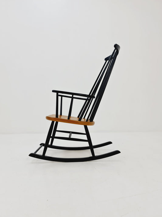 Mid Century Rocking Chair teak by Ilmar Tapiovaara for Asko , 1960s