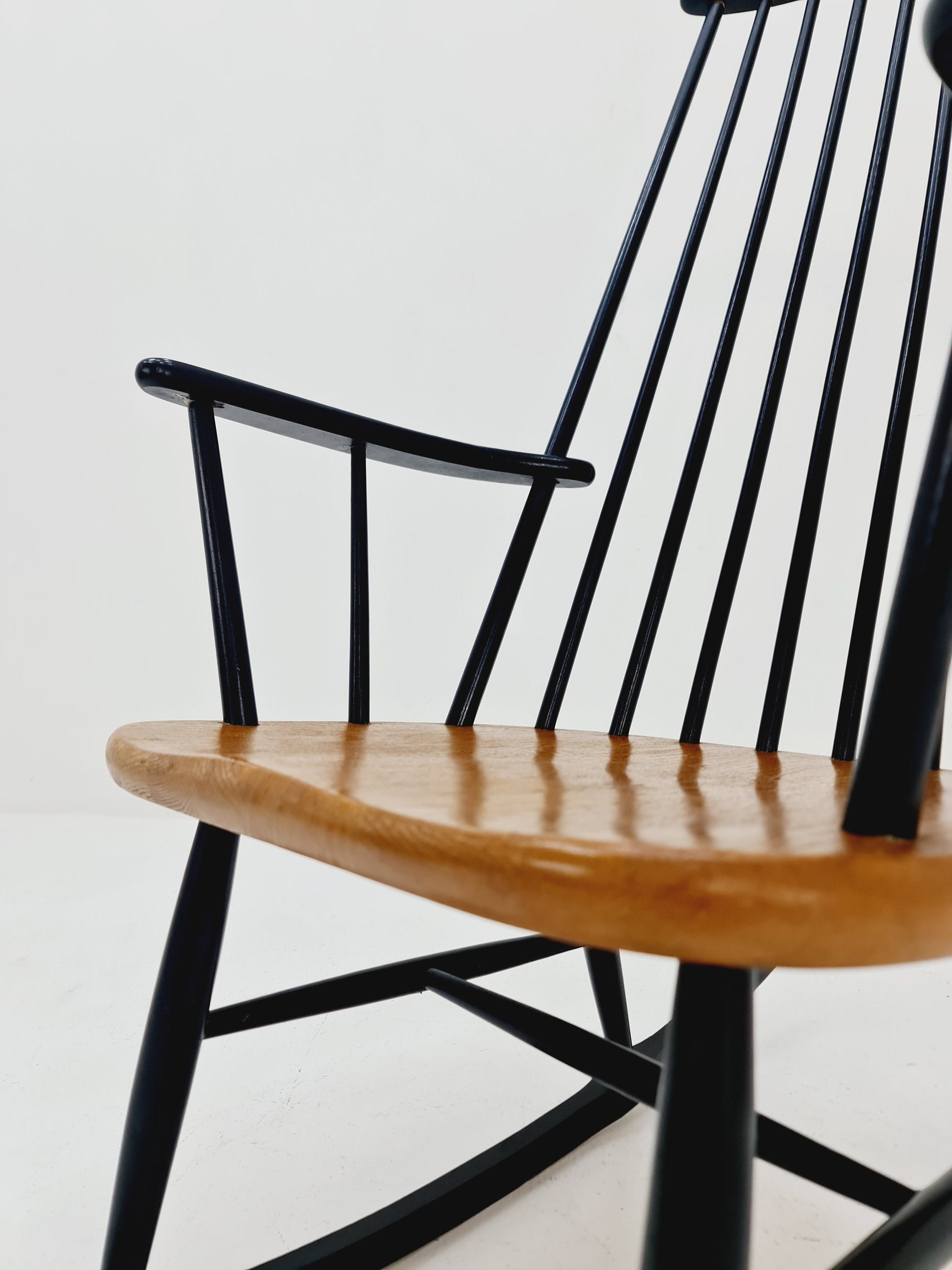 Mid Century Rocking Chair teak by Ilmar Tapiovaara for Asko , 1960s