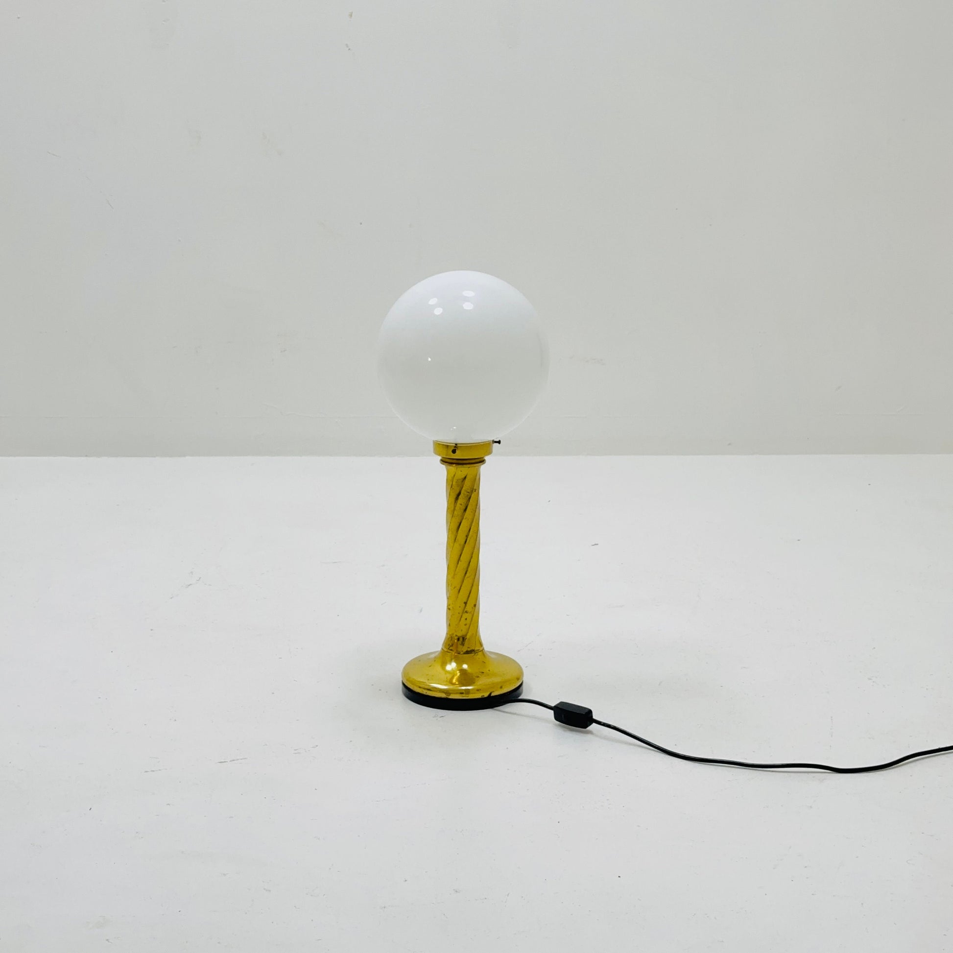 1 of 2 Mid century aise table ball lamp in Hollywood Regency Germany 80s
