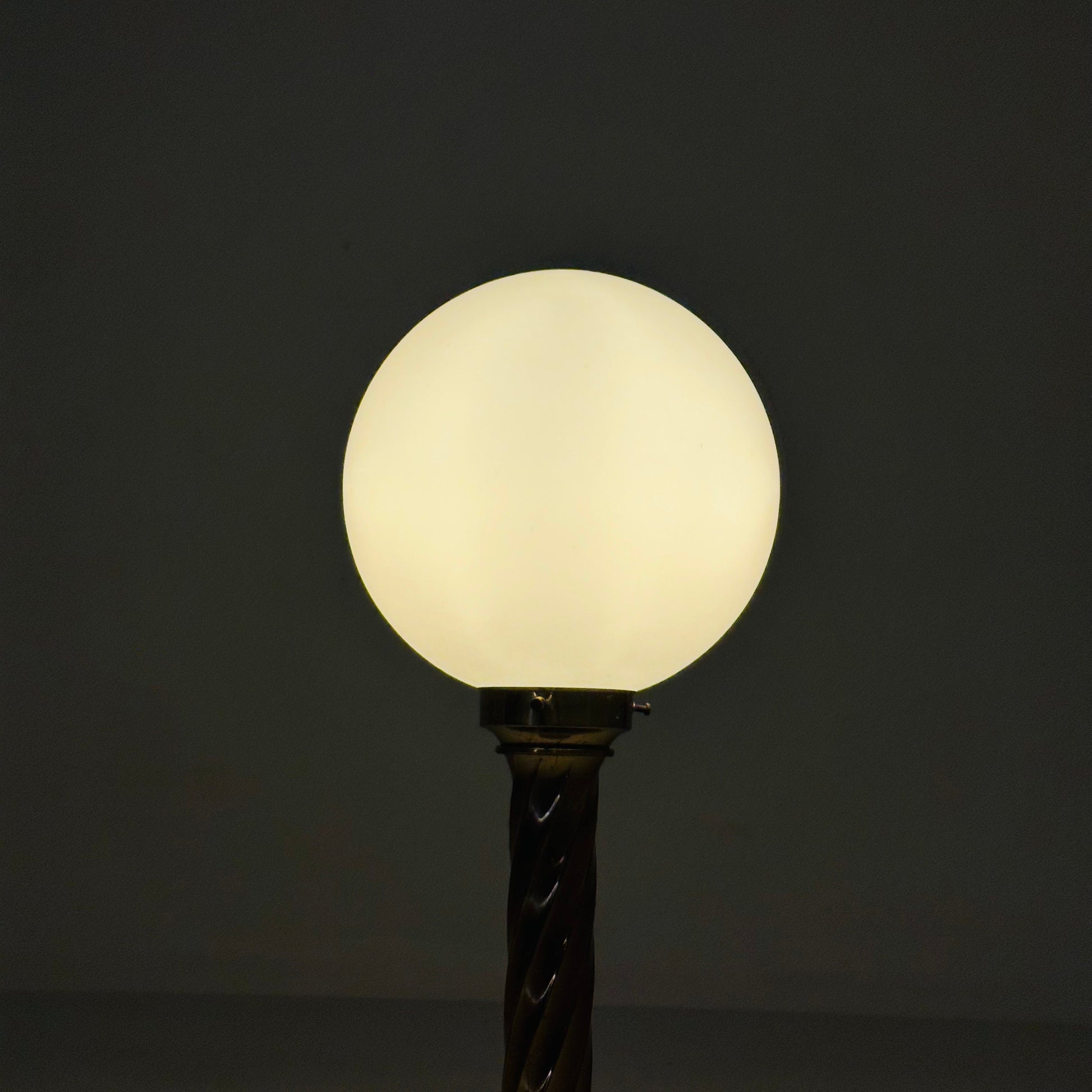 1 of 2 Mid century aise table ball lamp in Hollywood Regency Germany 80s