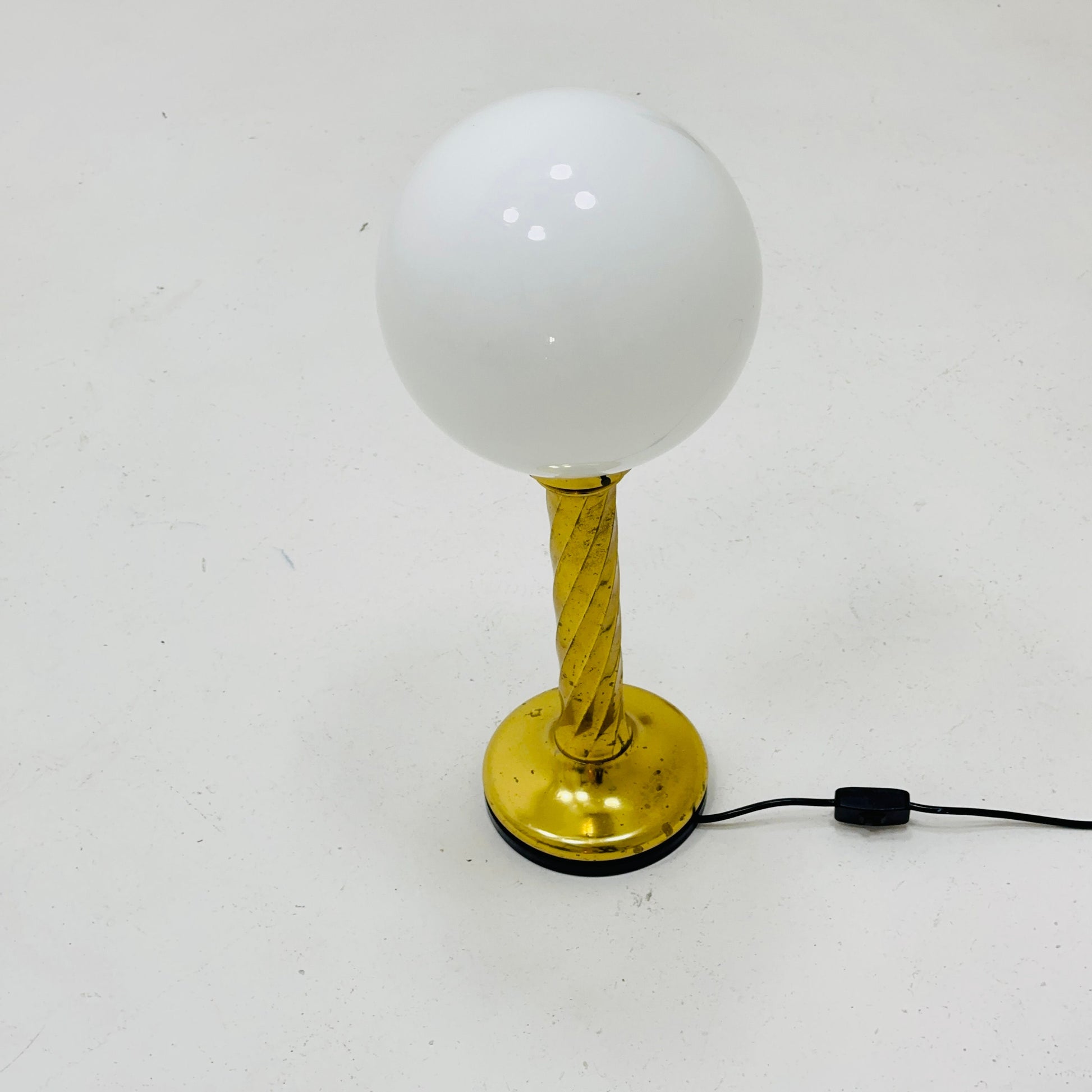 1 of 2 Mid century aise table ball lamp in Hollywood Regency Germany 80s