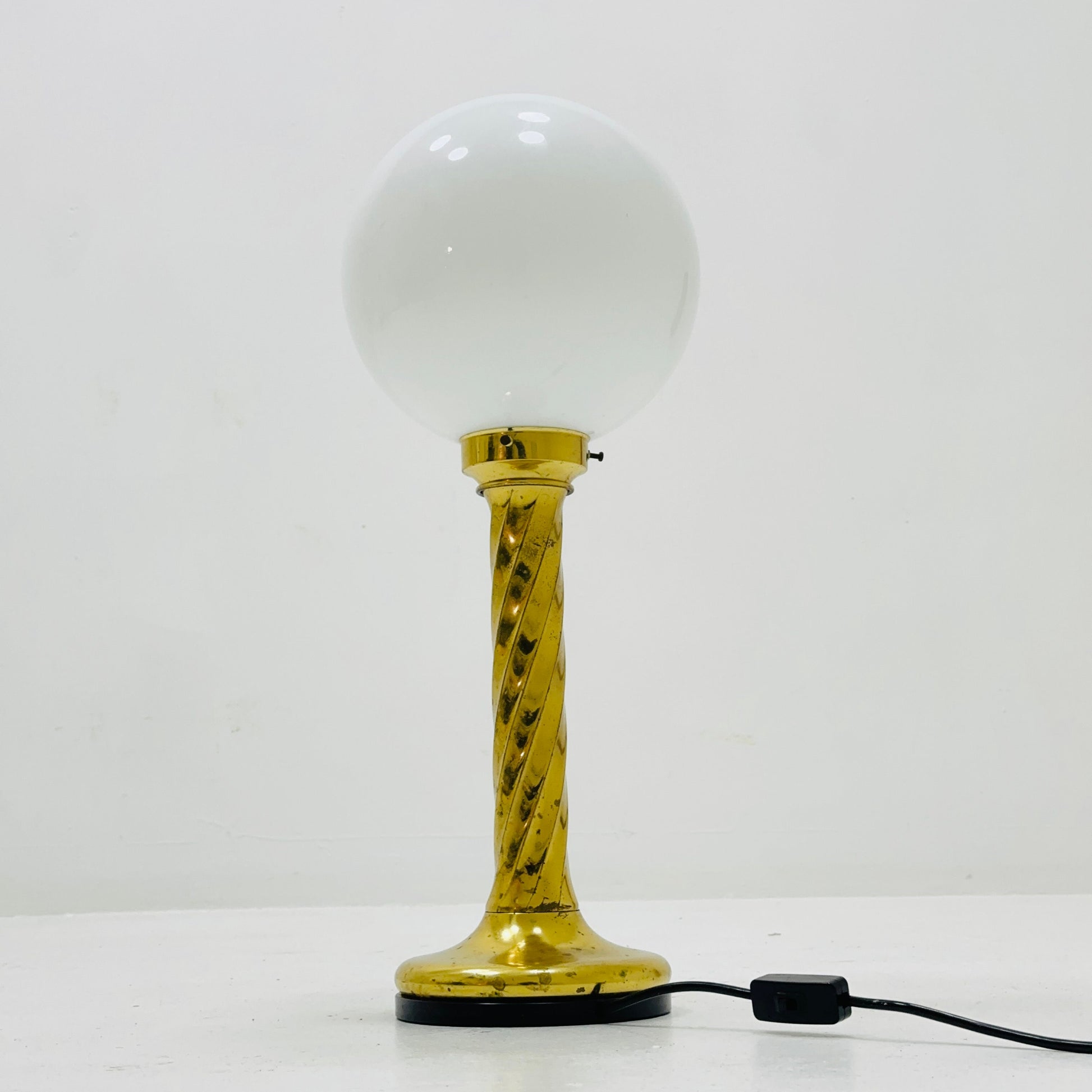 1 of 2 Mid century aise table ball lamp in Hollywood Regency Germany 80s