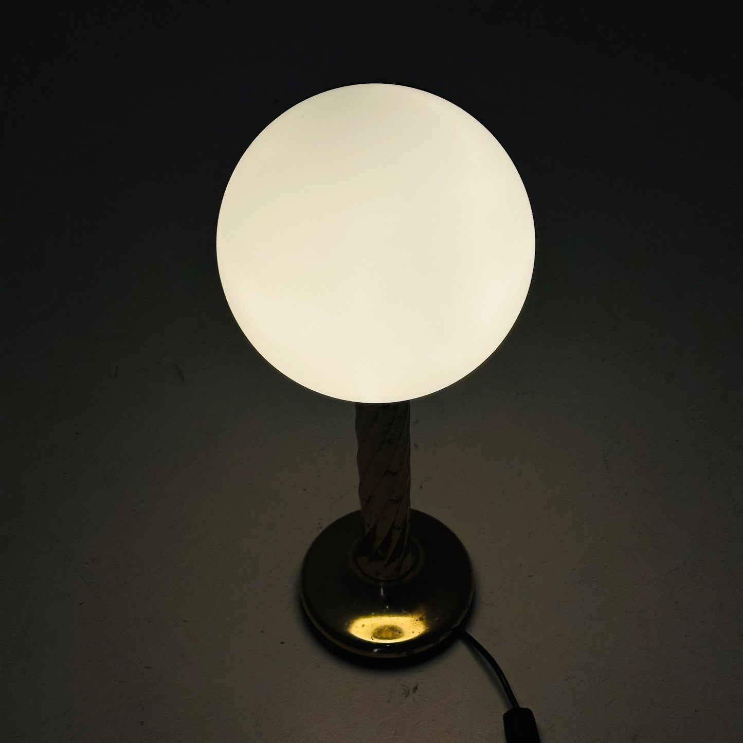 1 of 2 Mid century aise table ball lamp in Hollywood Regency Germany 80s
