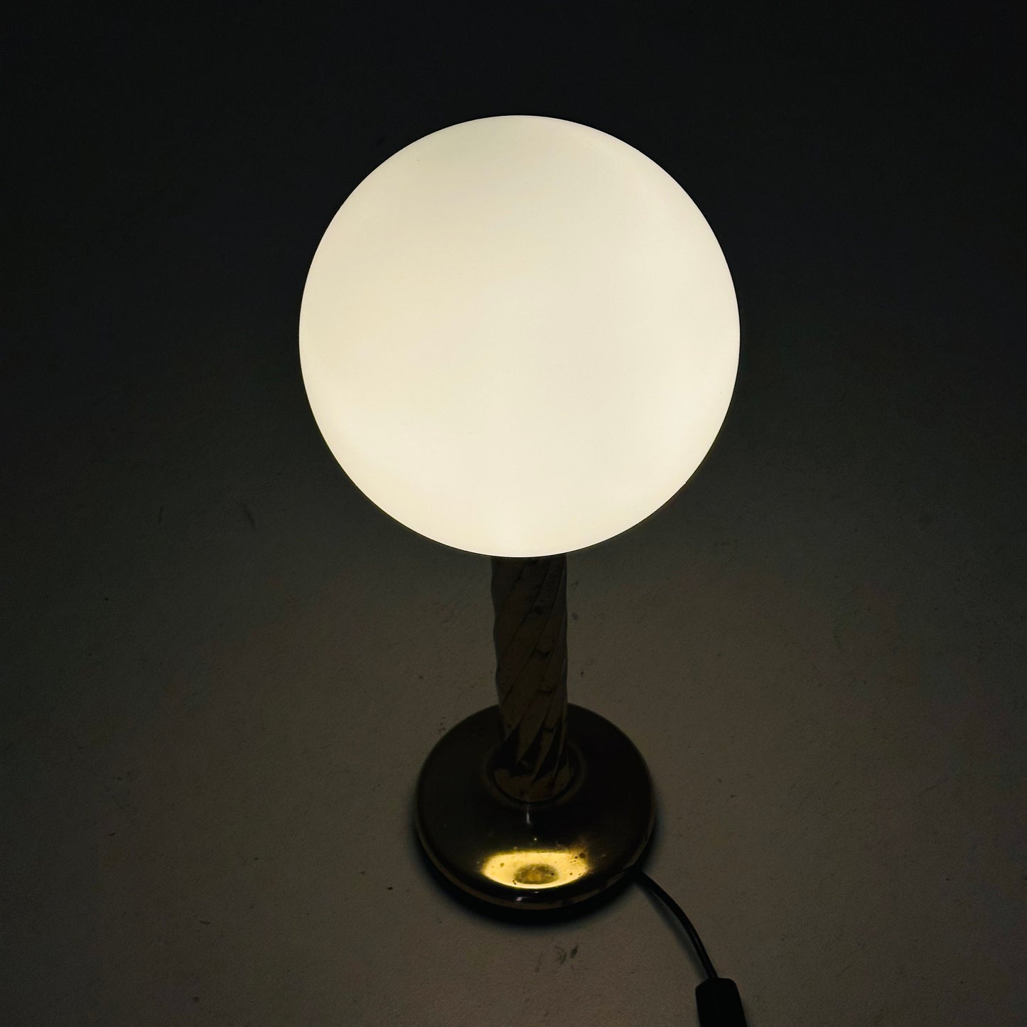 1 of 2 Mid century aise table ball lamp in Hollywood Regency Germany 80s