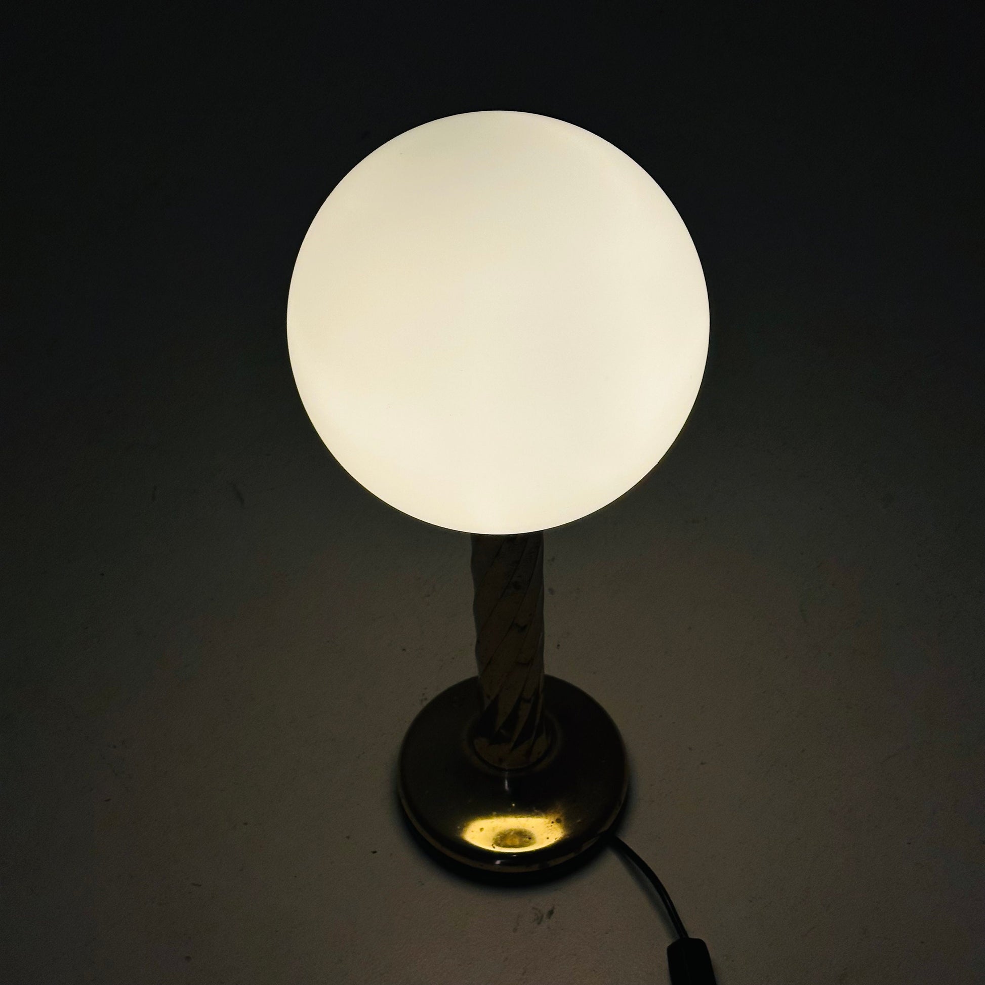 1 of 2 Mid century aise table ball lamp in Hollywood Regency Germany 80s
