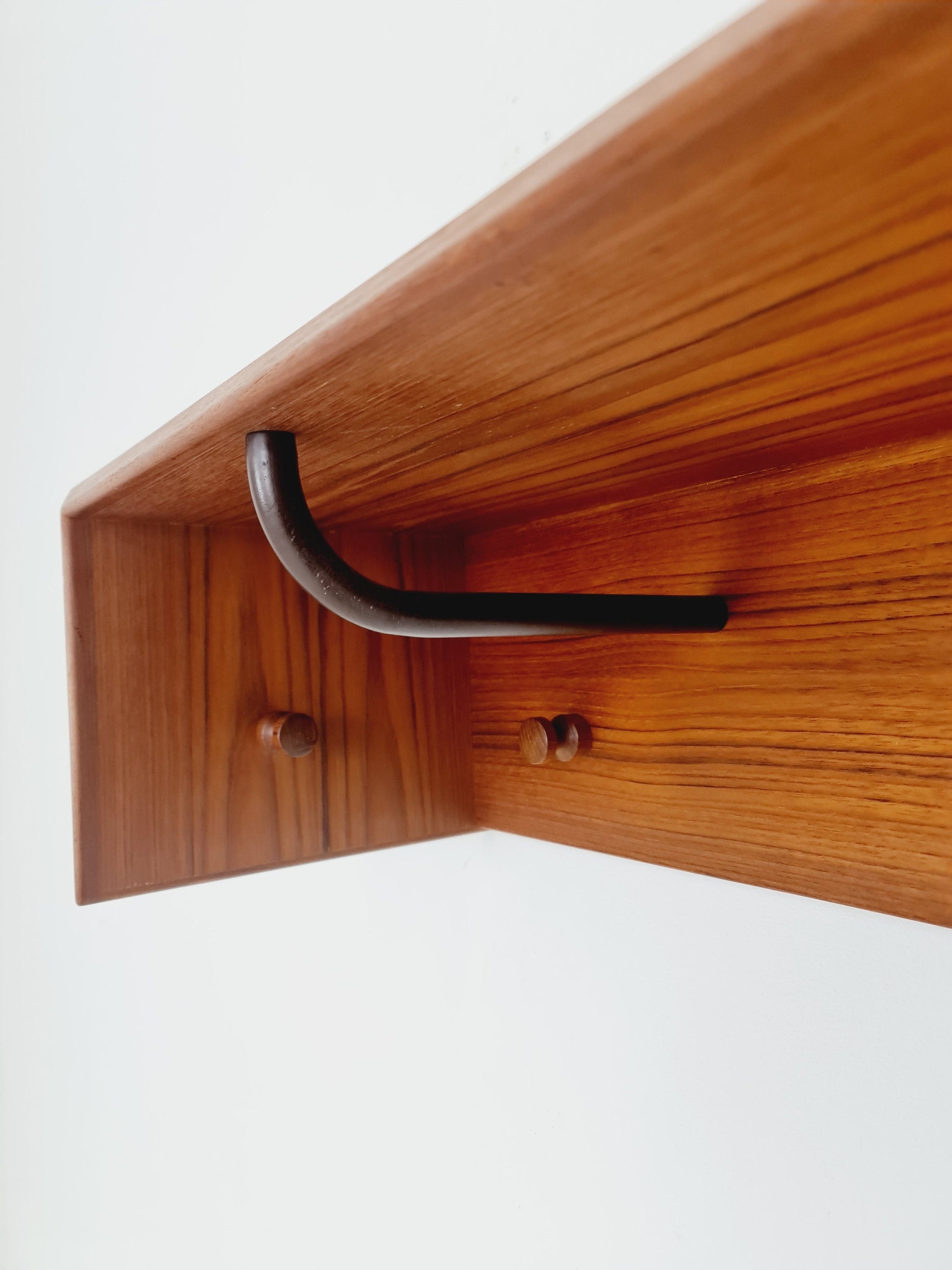 Mid century Danish Wardarobe By Vildbjerg Møbelfabrik, teak wall coat rack 1960s
