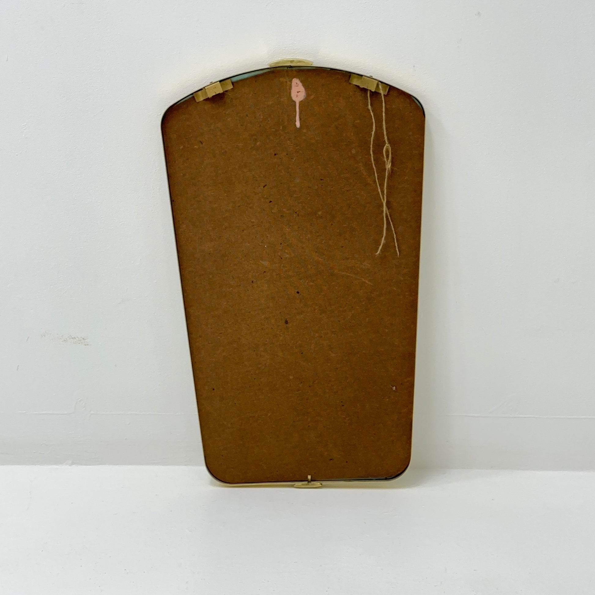 Mid Century asymmetric German brass Original kidney wall mirror from the 60s model number 986