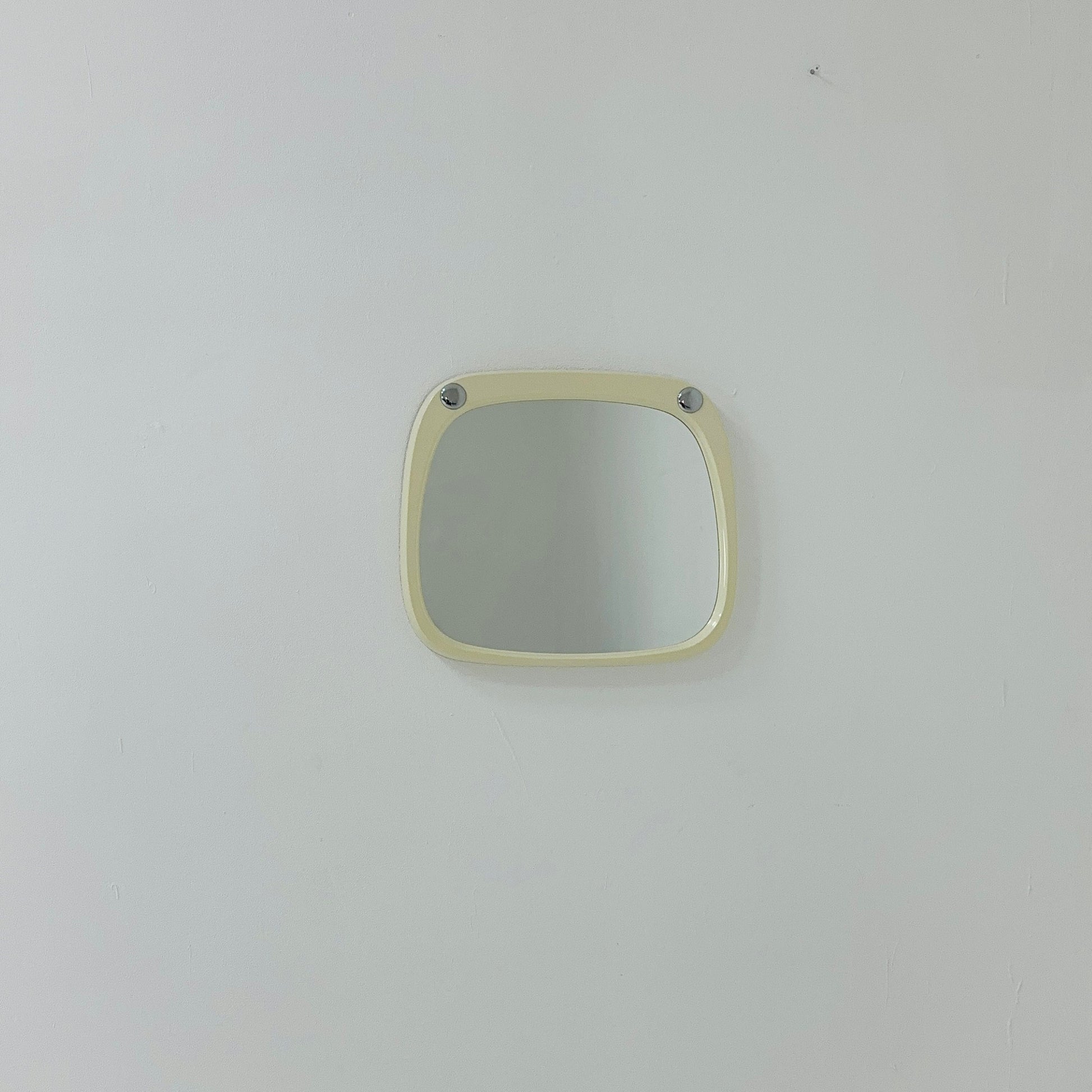 Space age beige /white plastic wall mirror 1970s