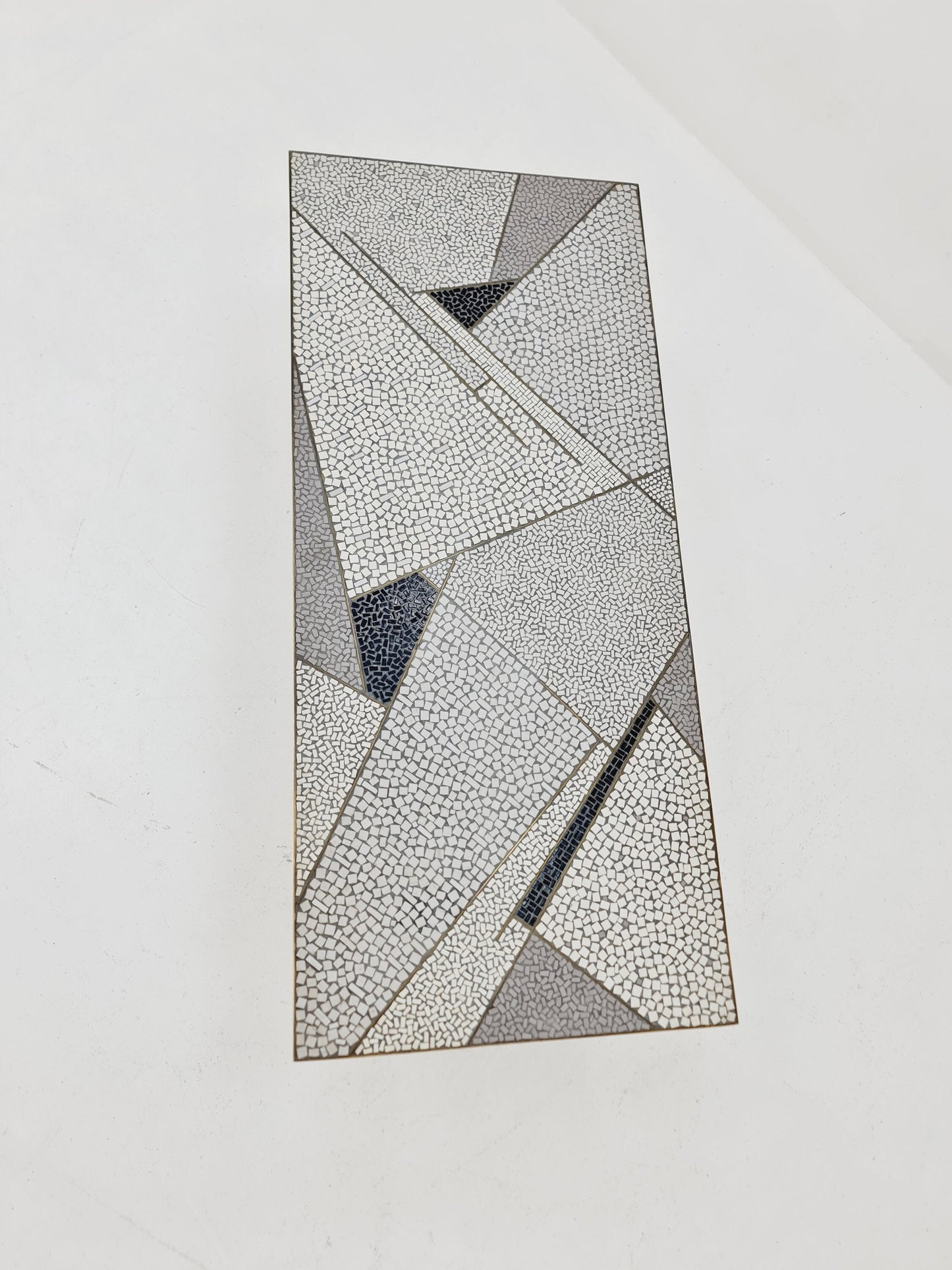 Unique mosaic & solid brass coffee table by Berthold Muller, 1950s