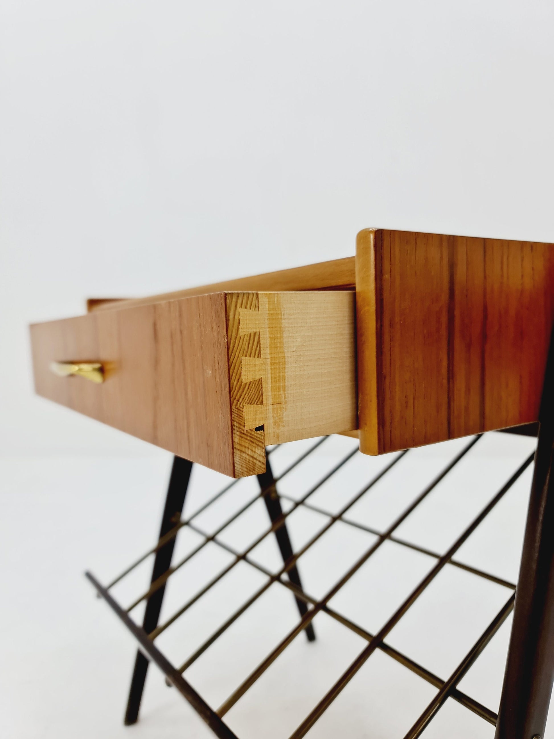 Danish MidCentury Teak and brass nightstands / bedside tables, 1960s