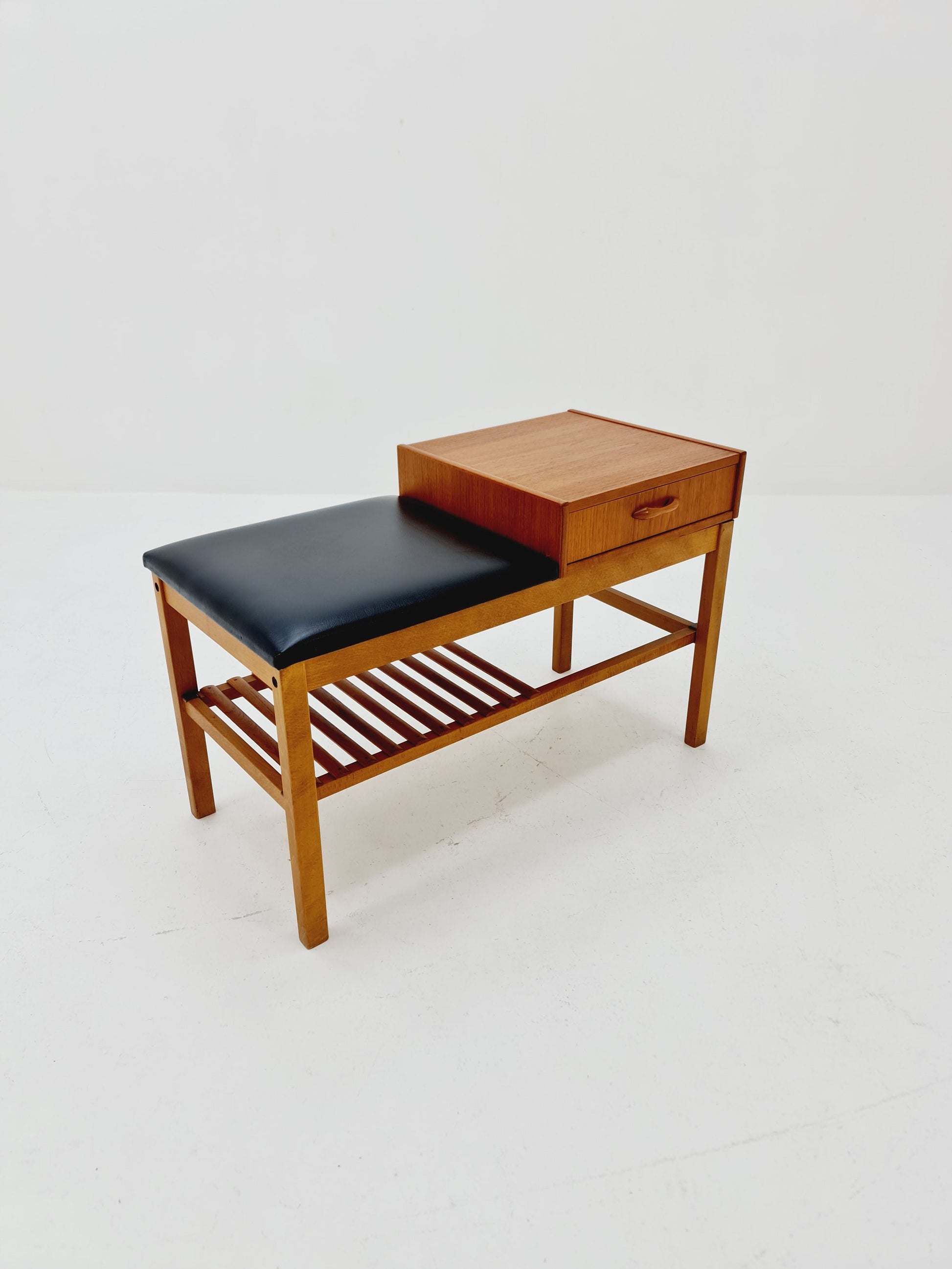 Danish teak telefon table/ hallway table By Jörgen Maahr/Otto Nielsen, 1960s