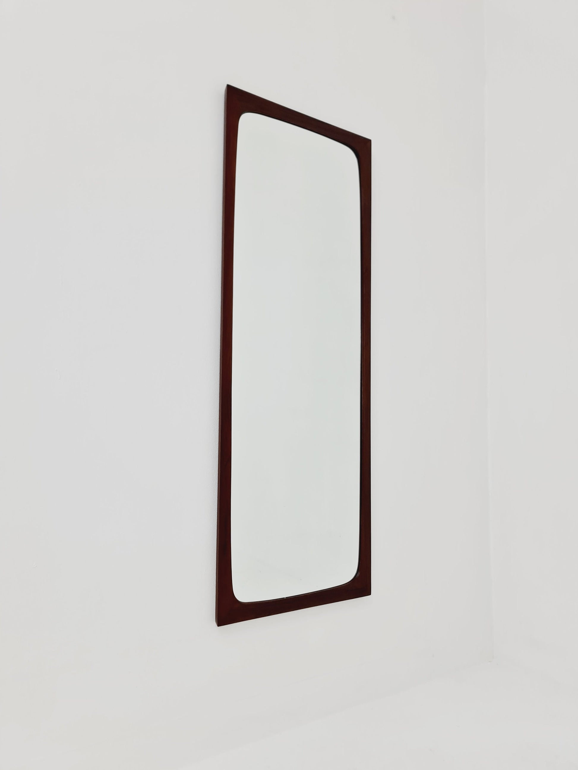 Rosewood Danish mid-century Modern wall-mounted mirror, 1960s